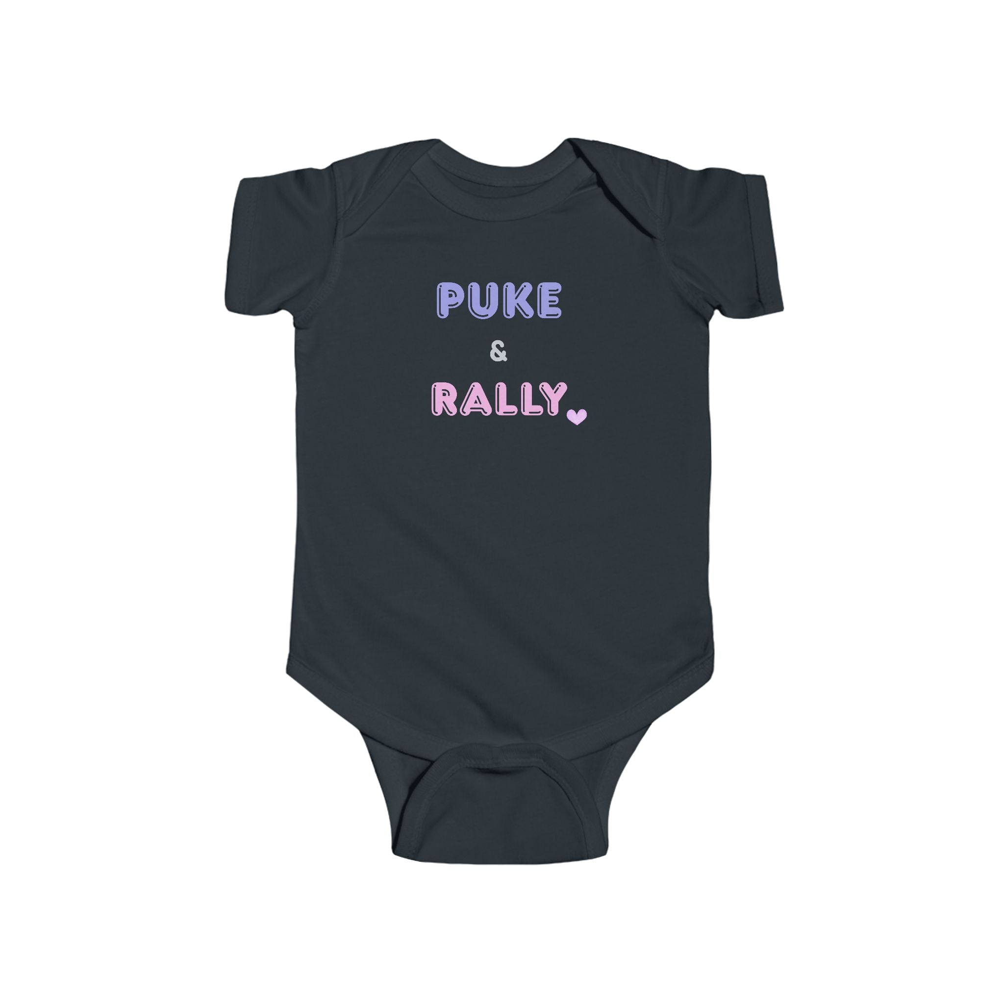 Infant Bodysuit “Puke & Rally” Cute Newborn Onesie — Funny Baby Shower Gift