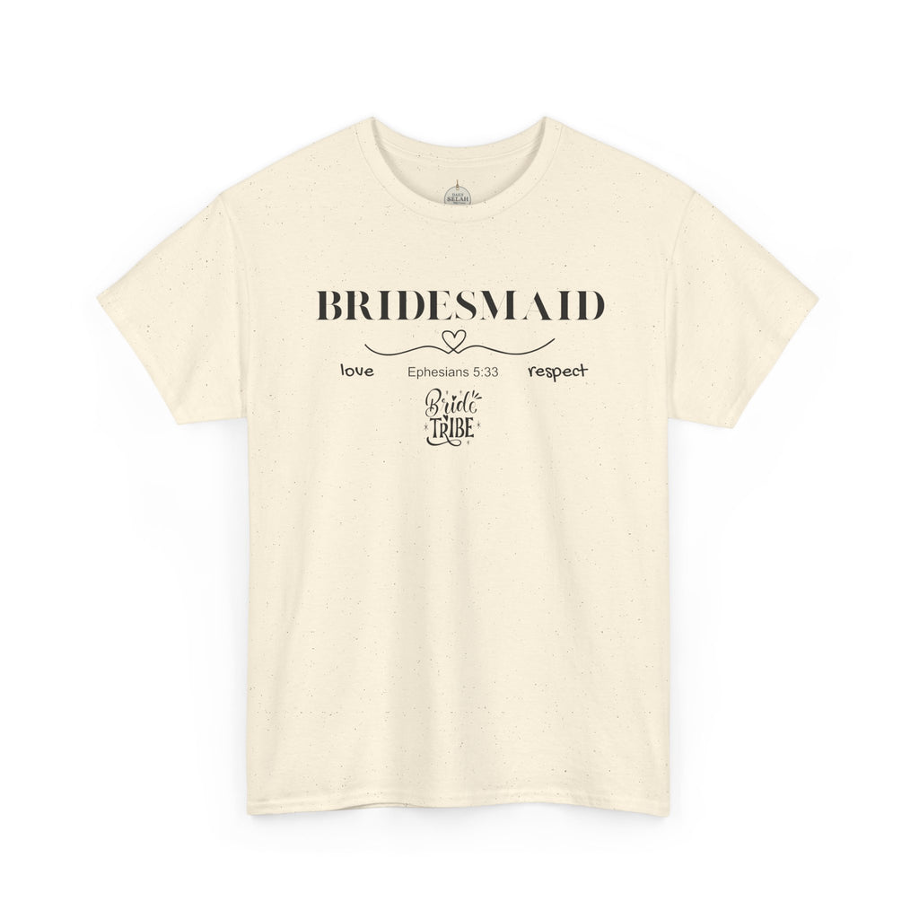Bridesmaid T-Shirt — Elegant Script Bridal Party Tee (‘Bridesmaid’ with Heart) - Christian