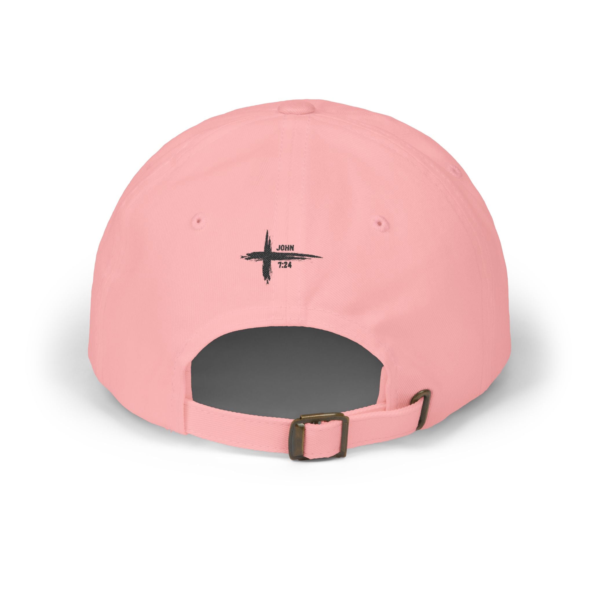 Embroidered Christian & Tattooed Dad Cap — Faith-Based Baseball Hat with John 7:24 Message