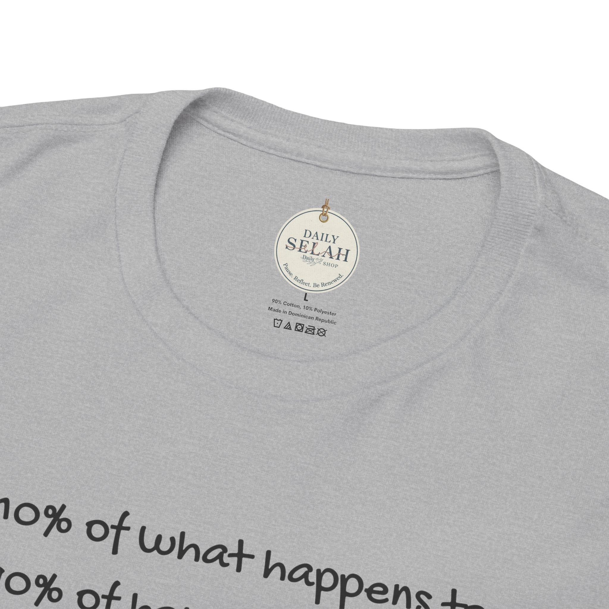 Bible Verse T‑Shirt – "Life is 10% of what happens to you" James 1:2-1 Inspirational Tee