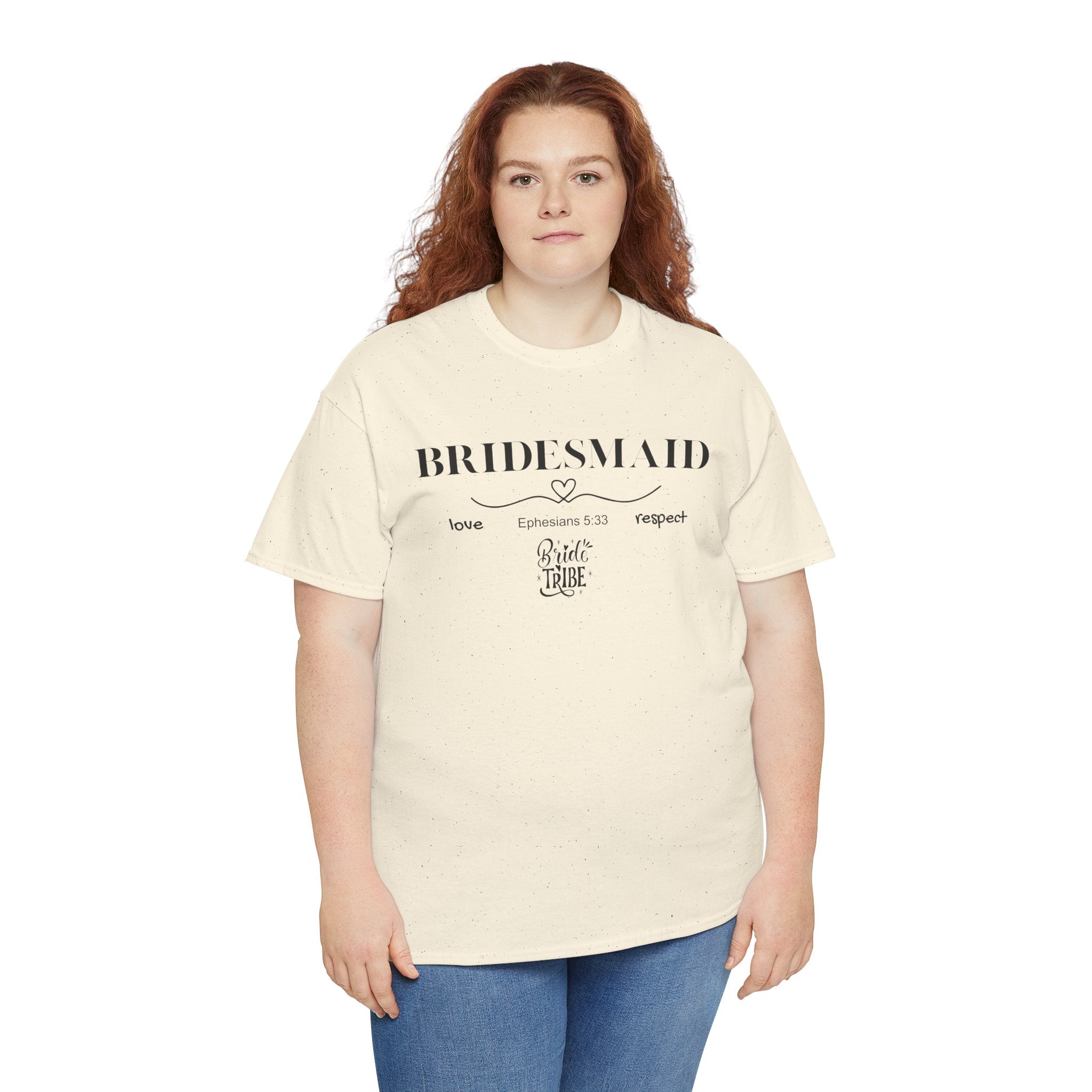 Bridesmaid T-Shirt — Elegant Script Bridal Party Tee (‘Bridesmaid’ with Heart) - Christian