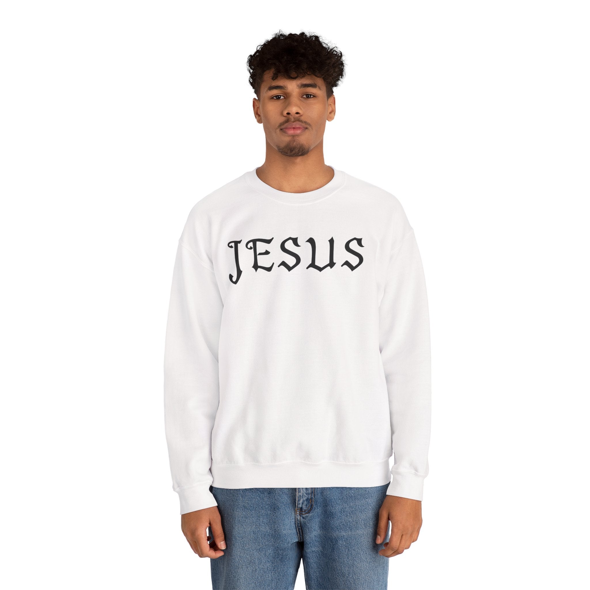 Jesus Crewneck Sweatshirt — Minimal Christian Faith Pullover