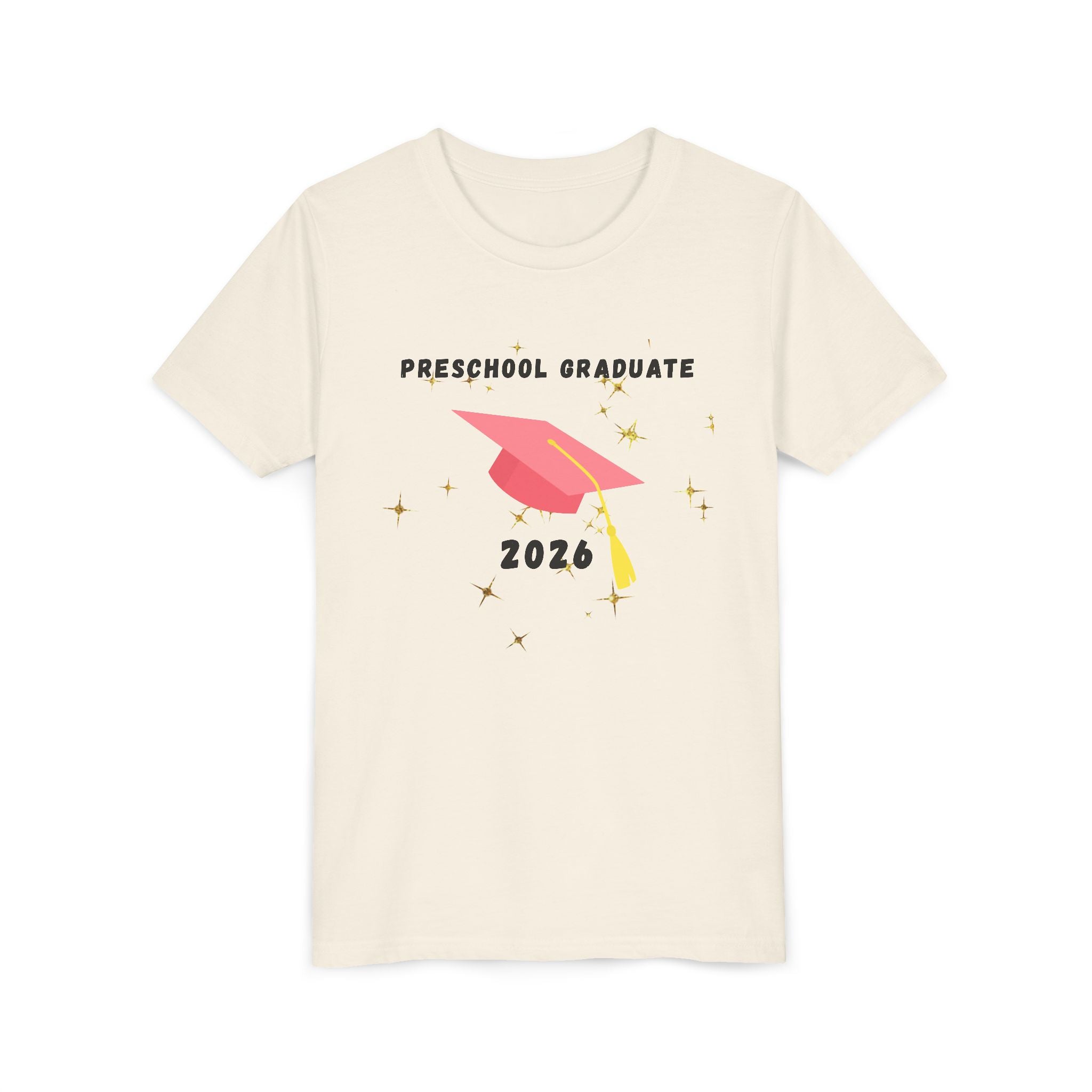 Preschool Graduate 2026 Youth Tee — Pink Graduation Cap Kids Shirt