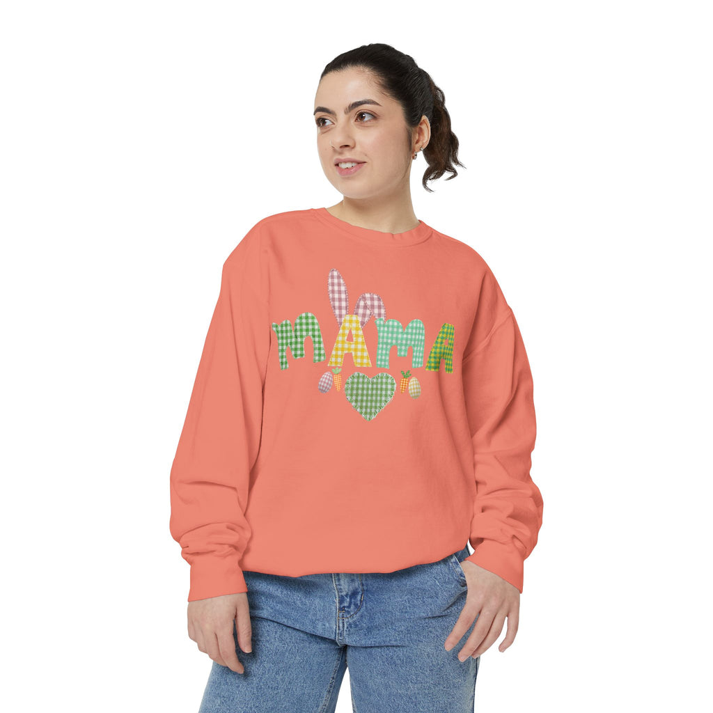 Comfort Colors - Mama Bunny Sweatshirt — Easter Plaid Mom Pullover