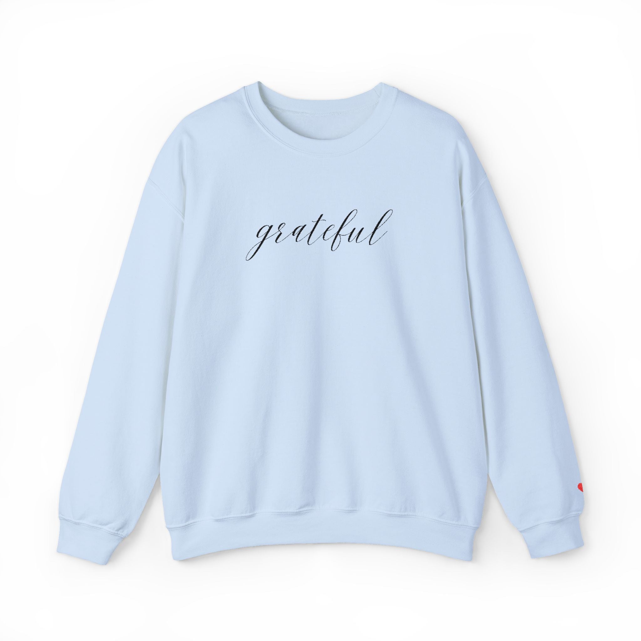 Embroidered Grateful Script Crewneck Sweatshirt