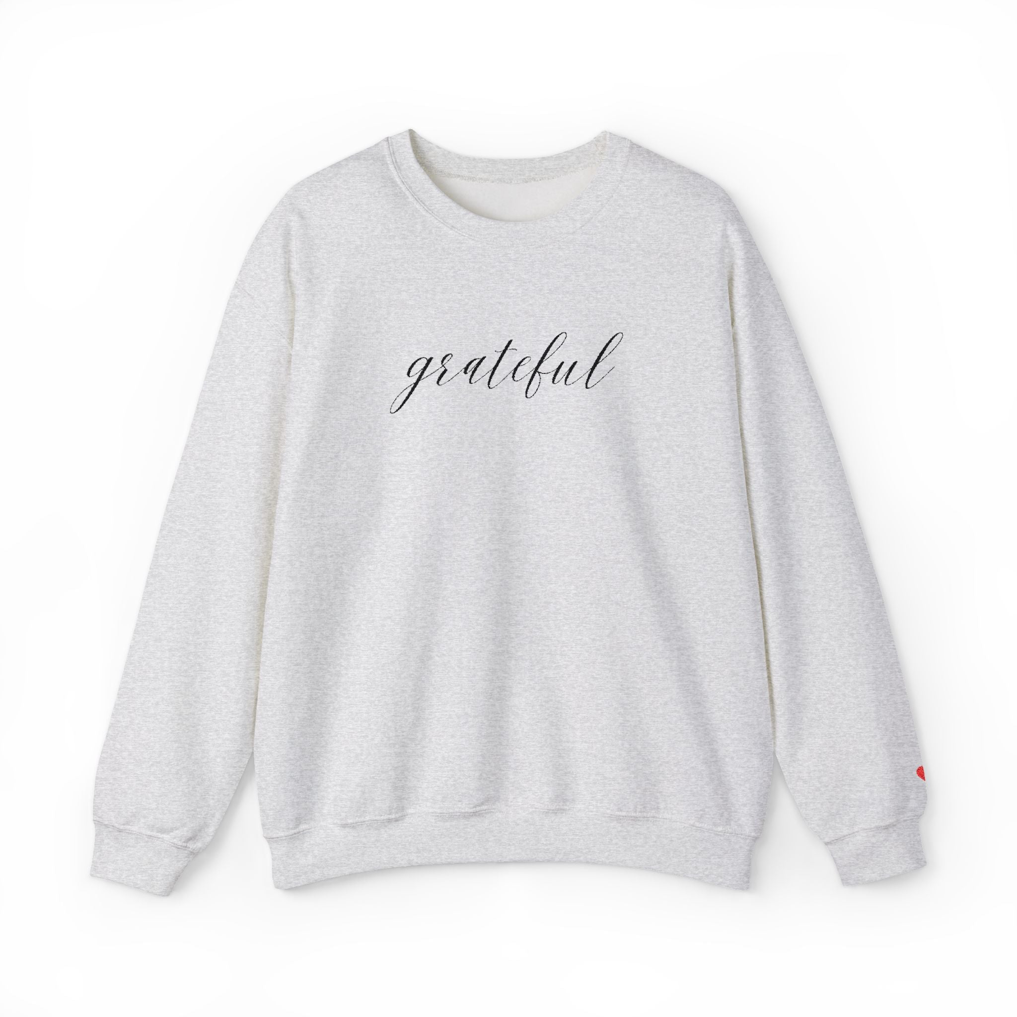 Embroidered Grateful Script Crewneck Sweatshirt