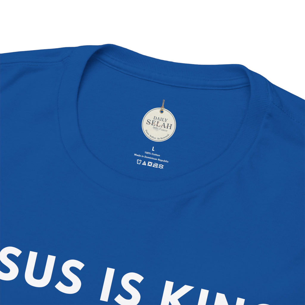 Jesus Is King Tee - Christian Faith White Cotton T-Shirt