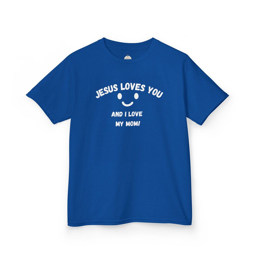 Kids T-Shirt — "Jesus Loves You" Smiley Flower Christian Tee