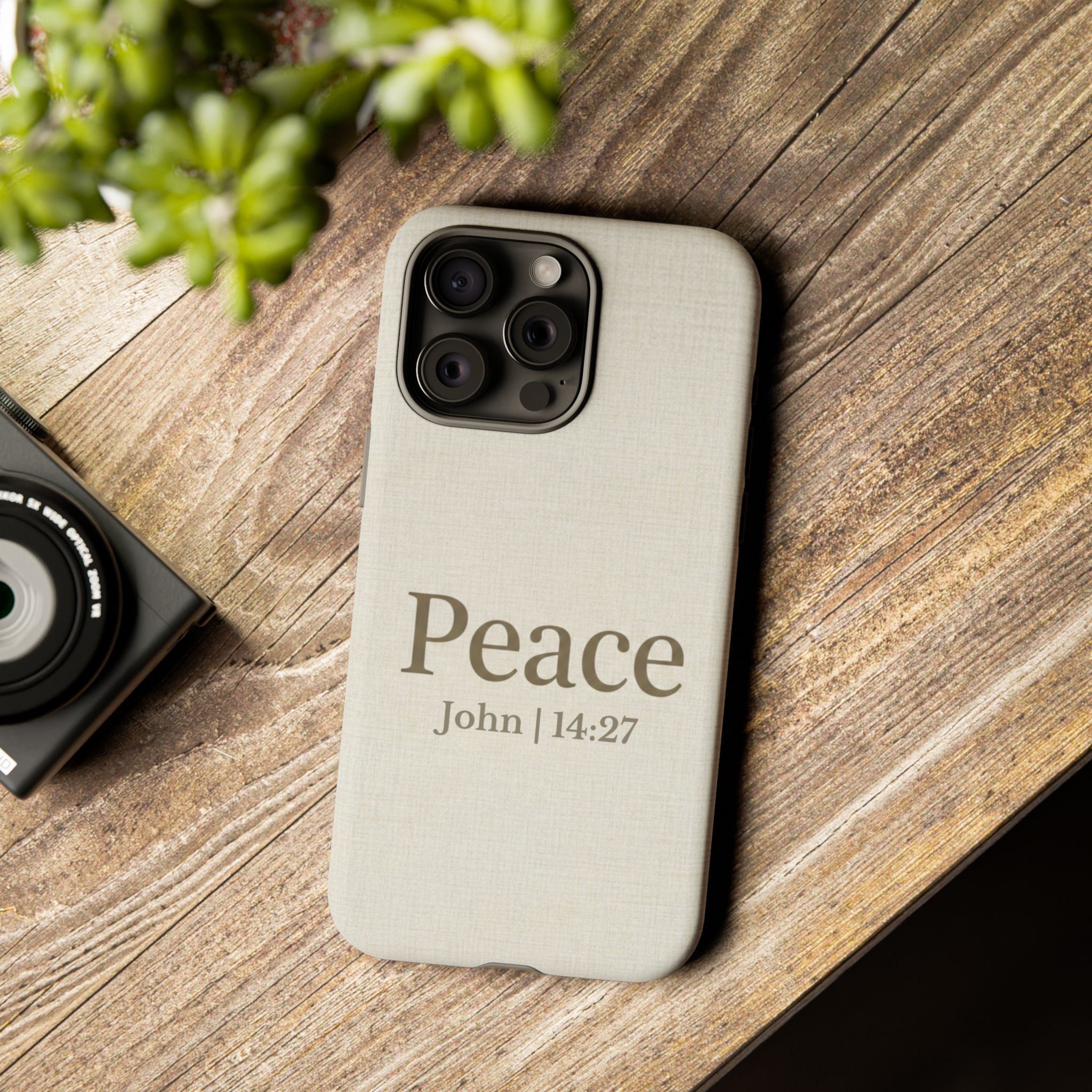 Peace (John 14:27) Phone Case — Minimalist Christian Scripture iPhone & Android Cover