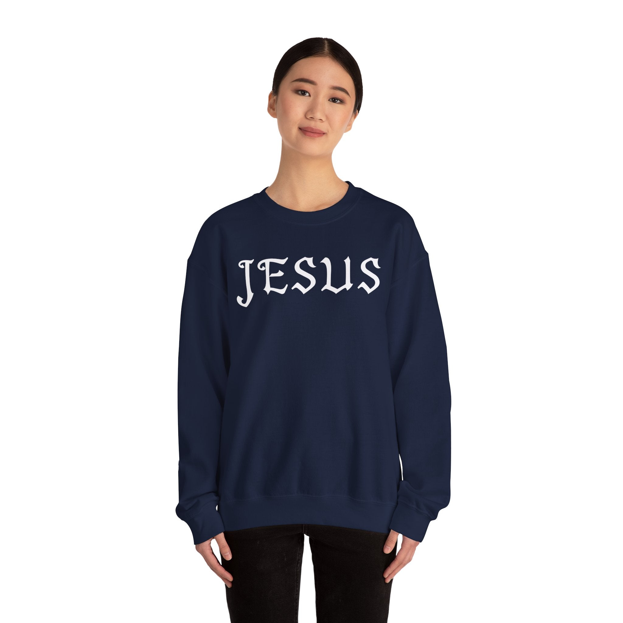 Jesus Crewneck Sweatshirt — Minimal Christian Faith Pullover
