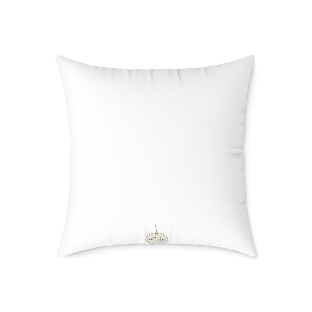 Selah Decorative Pillow - Minimalist Faith Inspired Square Canvas Accent Cushion