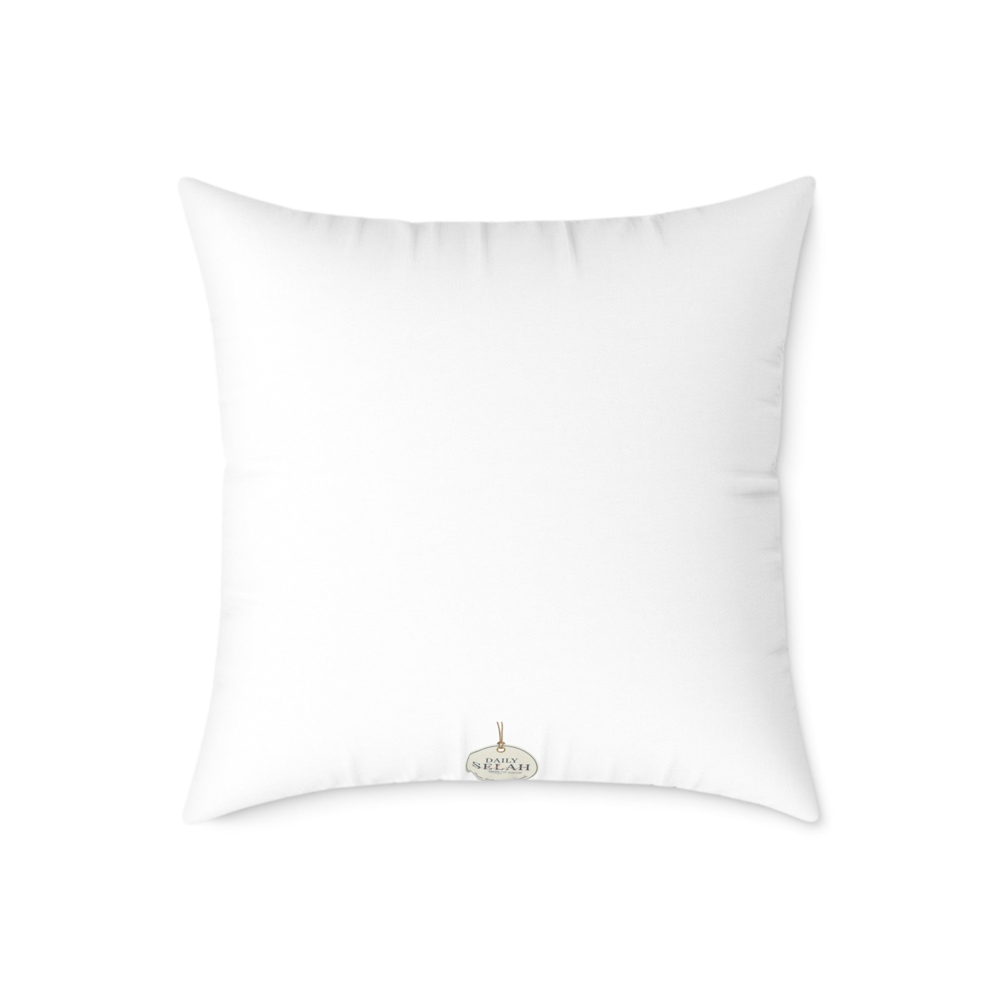 Selah Decorative Pillow - Minimalist Faith Inspired Square Canvas Accent Cushion