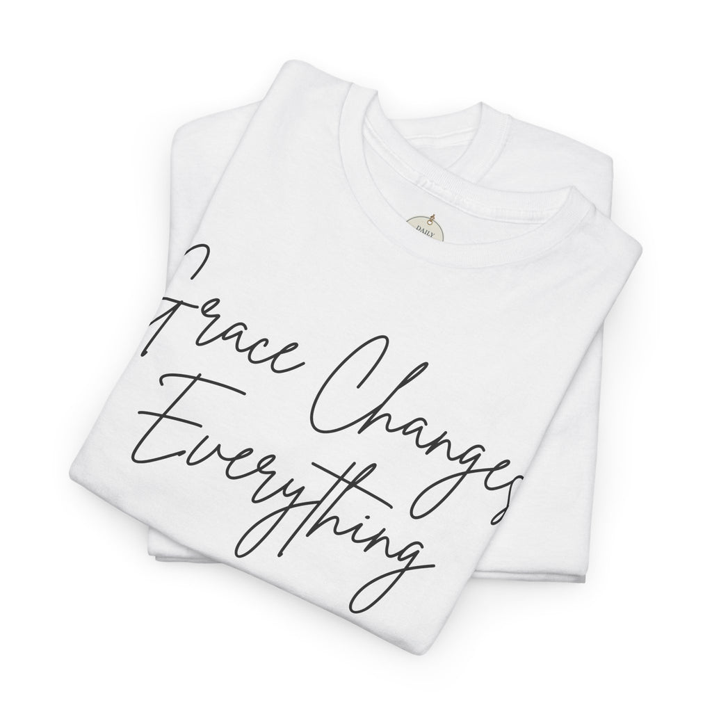 Grace Changes Everything tee | with Faith cross vertical back design