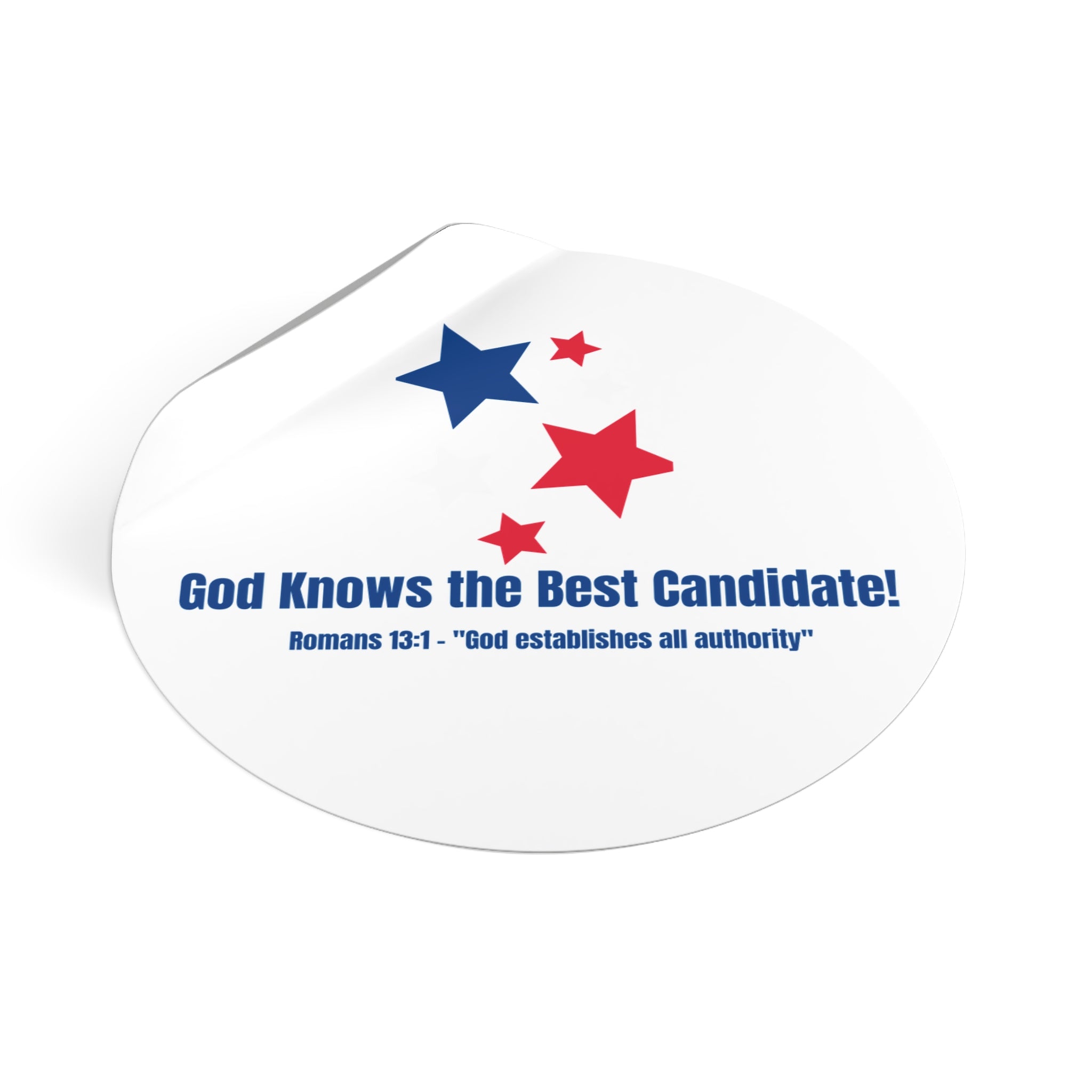 Vote! Gods Candidate Trust His Plan 2026 Round Sticker | Political Sticker