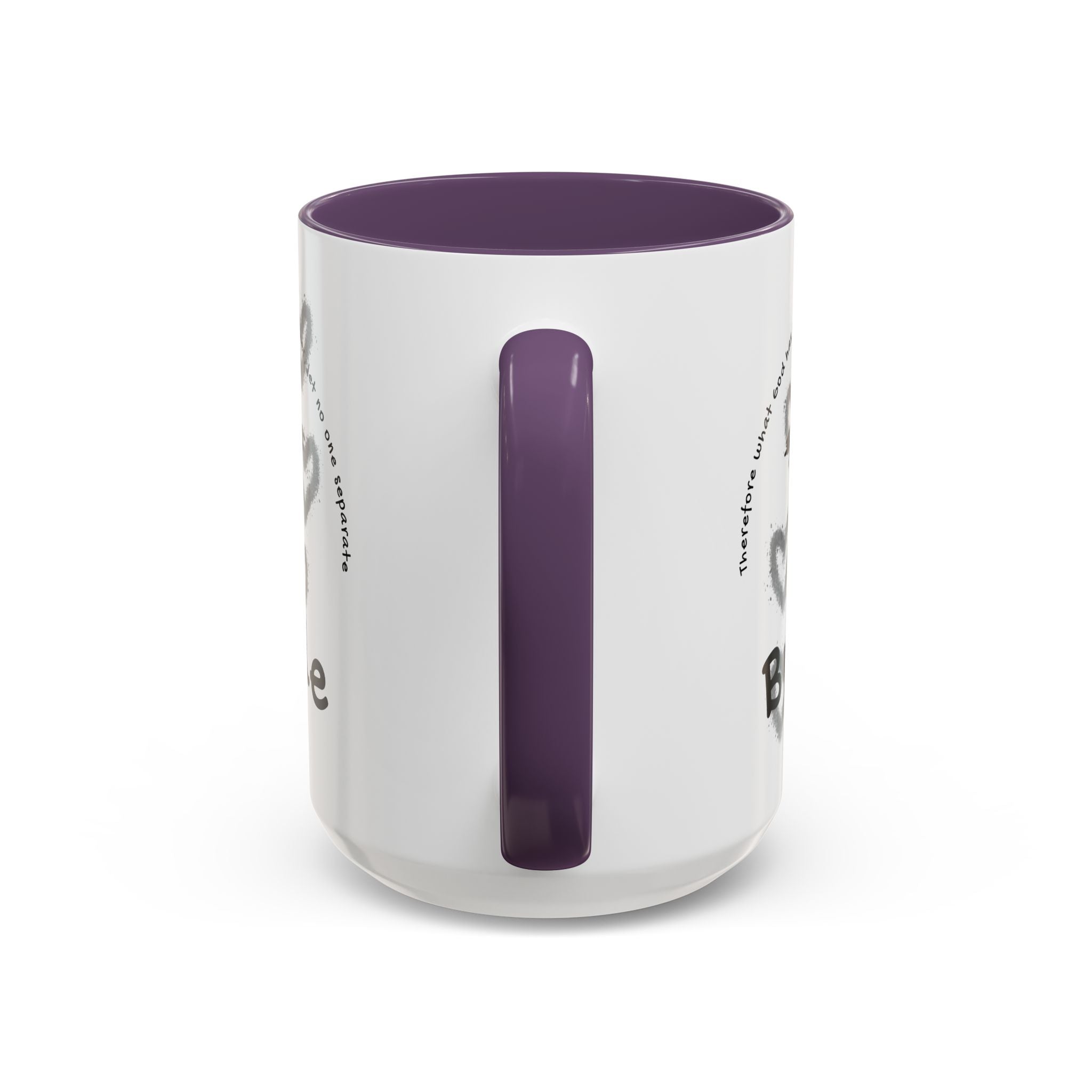 Bride Coffee Mug — Christian Cross & Hearts Accent Mug (Matthew 19:6)