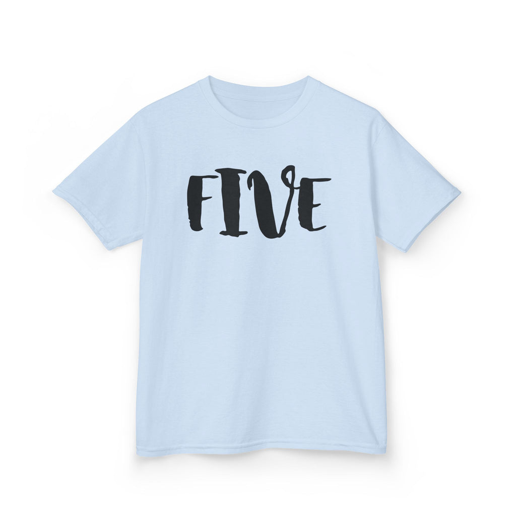 Kids "FIVE" Birthday T‑Shirt — Age 5 Party Tee