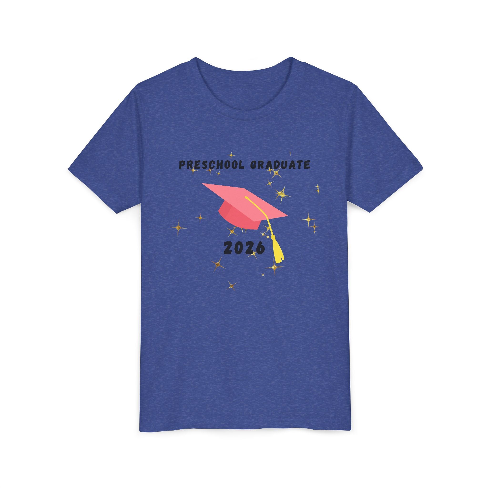 Preschool Graduate 2026 Youth Tee — Pink Graduation Cap Kids Shirt