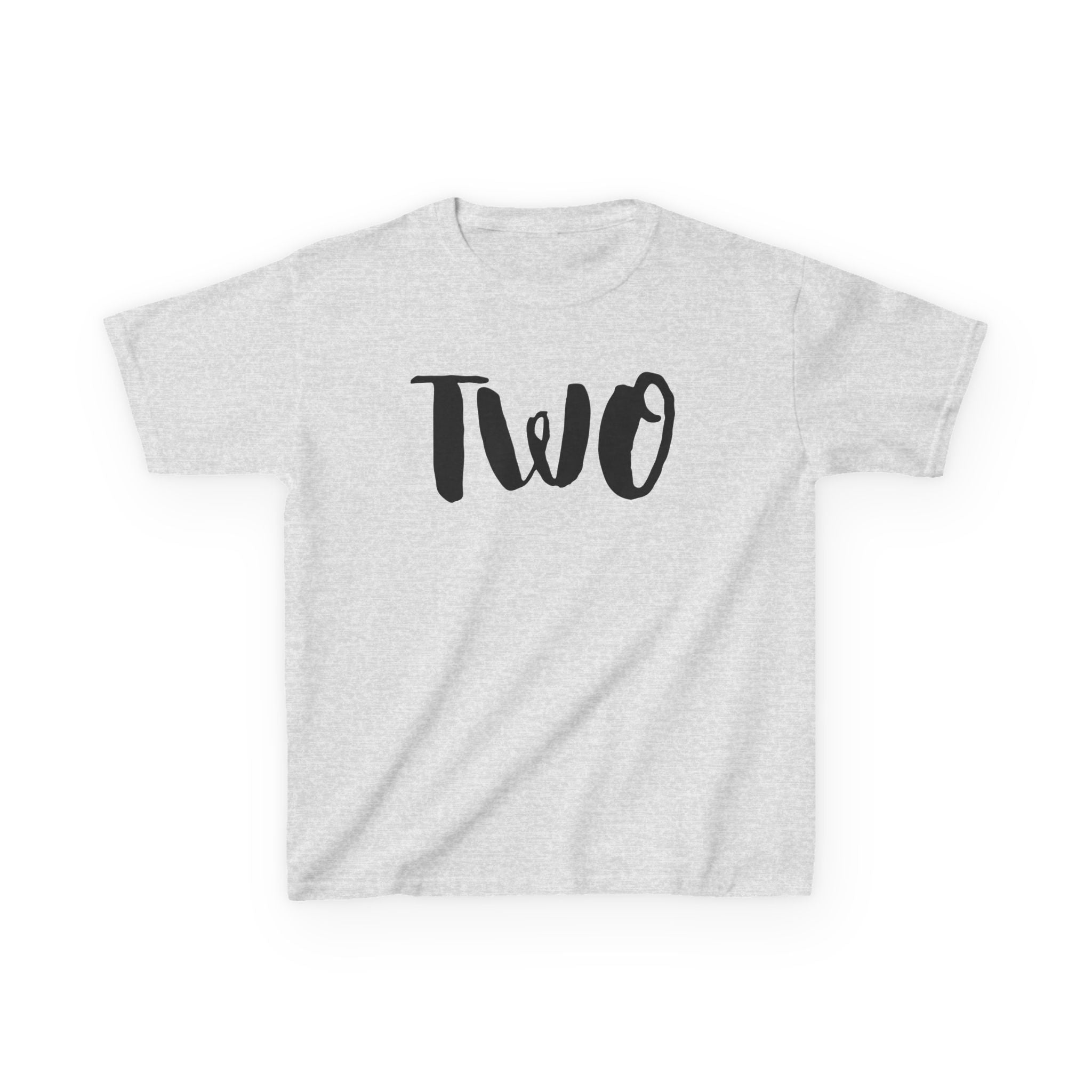 'Two' Kids T‑Shirt – Birthday Toddler Number Shirt for 2-Year-Olds