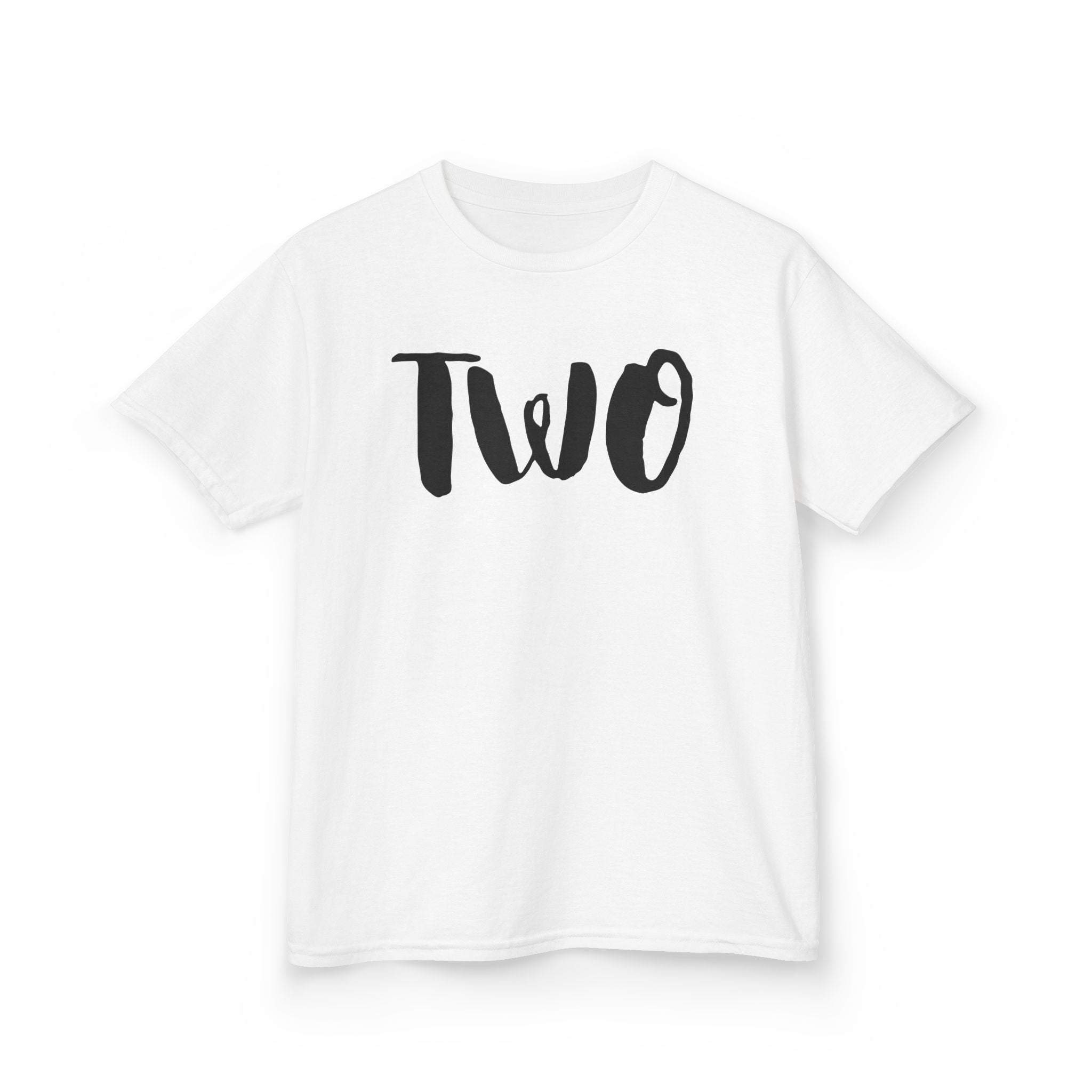 'Two' Kids T‑Shirt – Birthday Toddler Number Shirt for 2-Year-Olds