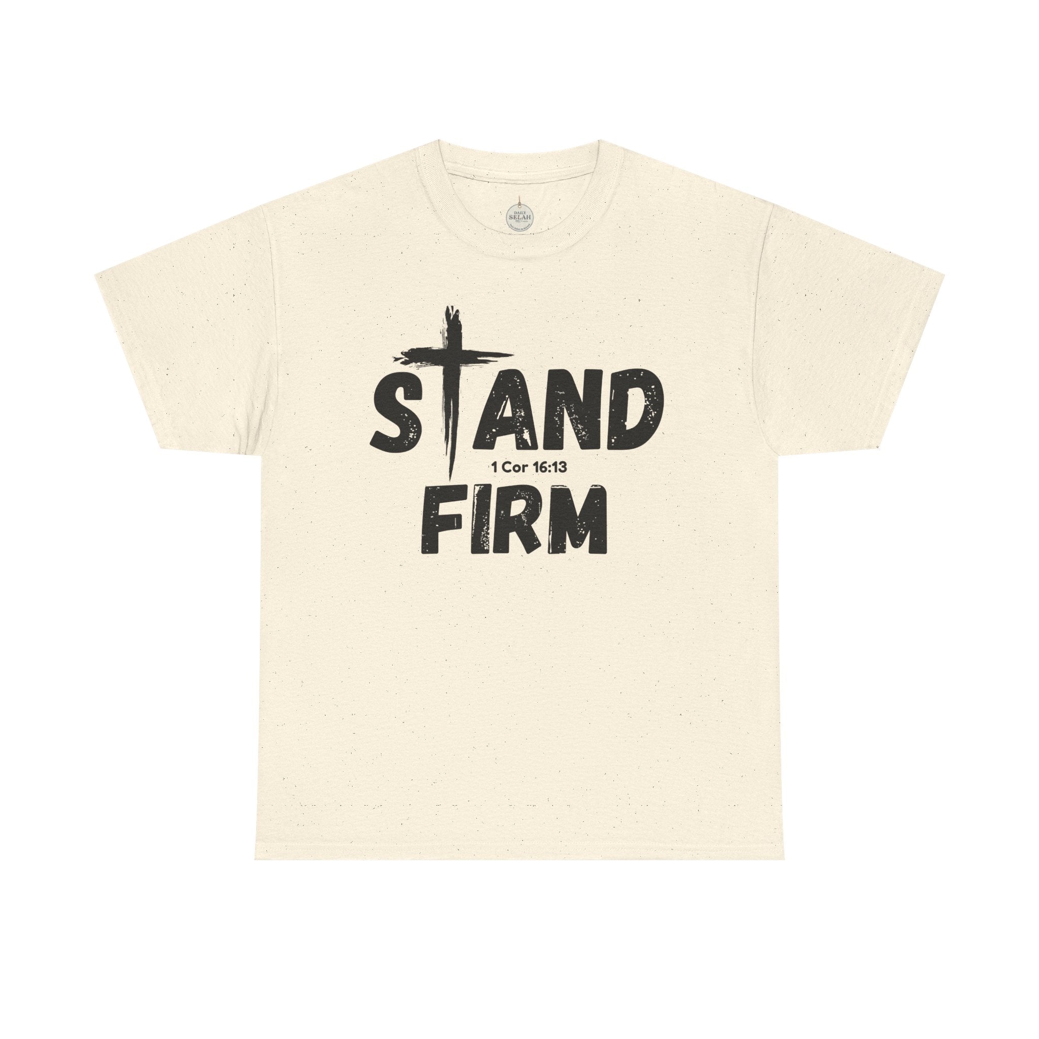 Stand Firm T-Shirt — Christian Faith Tee with Cross & 1 Cor 16:13 Inspirational Design