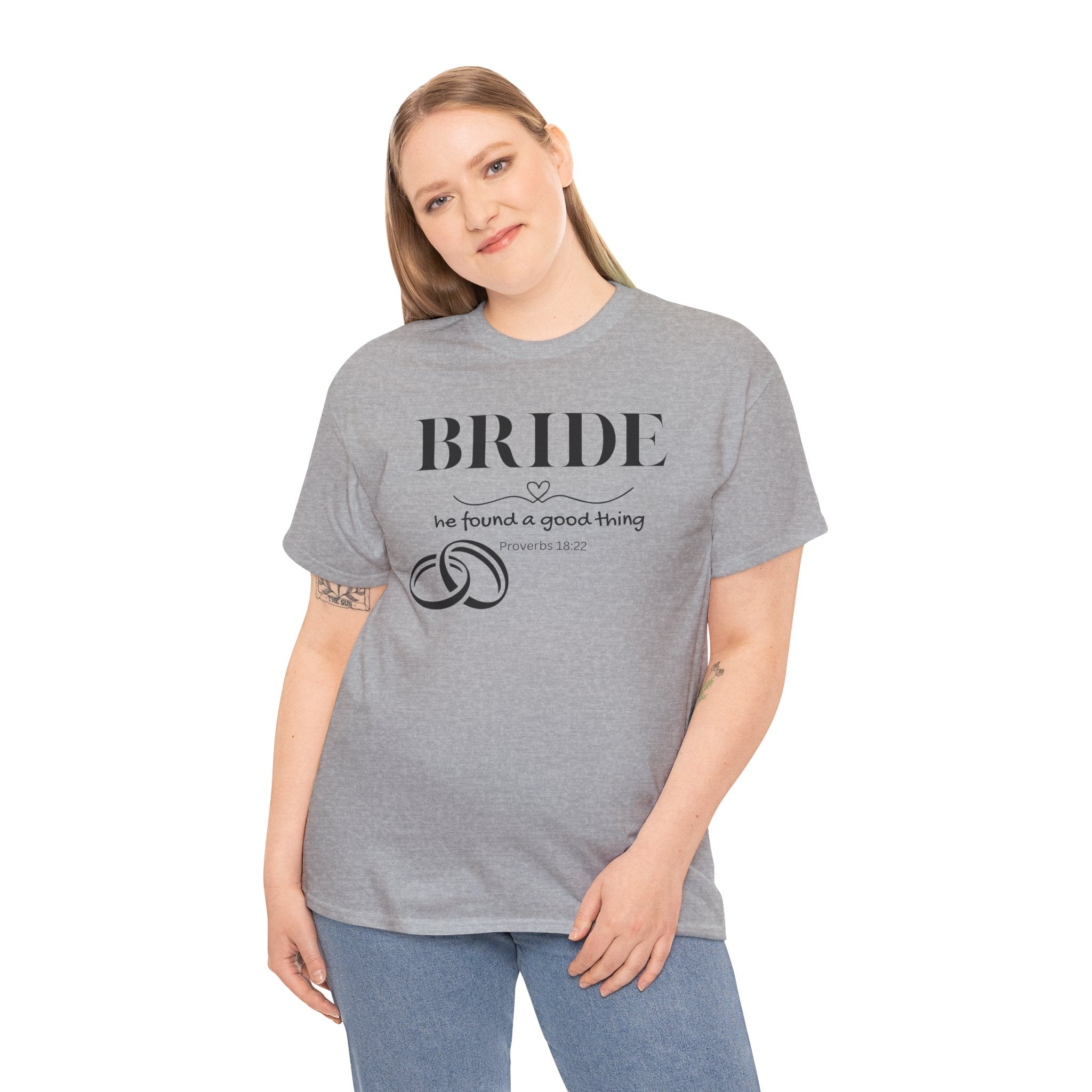 Bride T-Shirt — "We Found a Good Thing" Wedding Rings Tee - Christian - Personalized