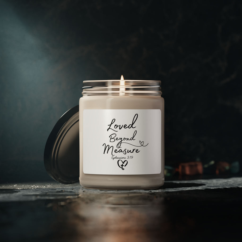 Loved Beyond Measure Soy Candle — 9oz Scented Jar (Ephesians 3:19 Inspired)