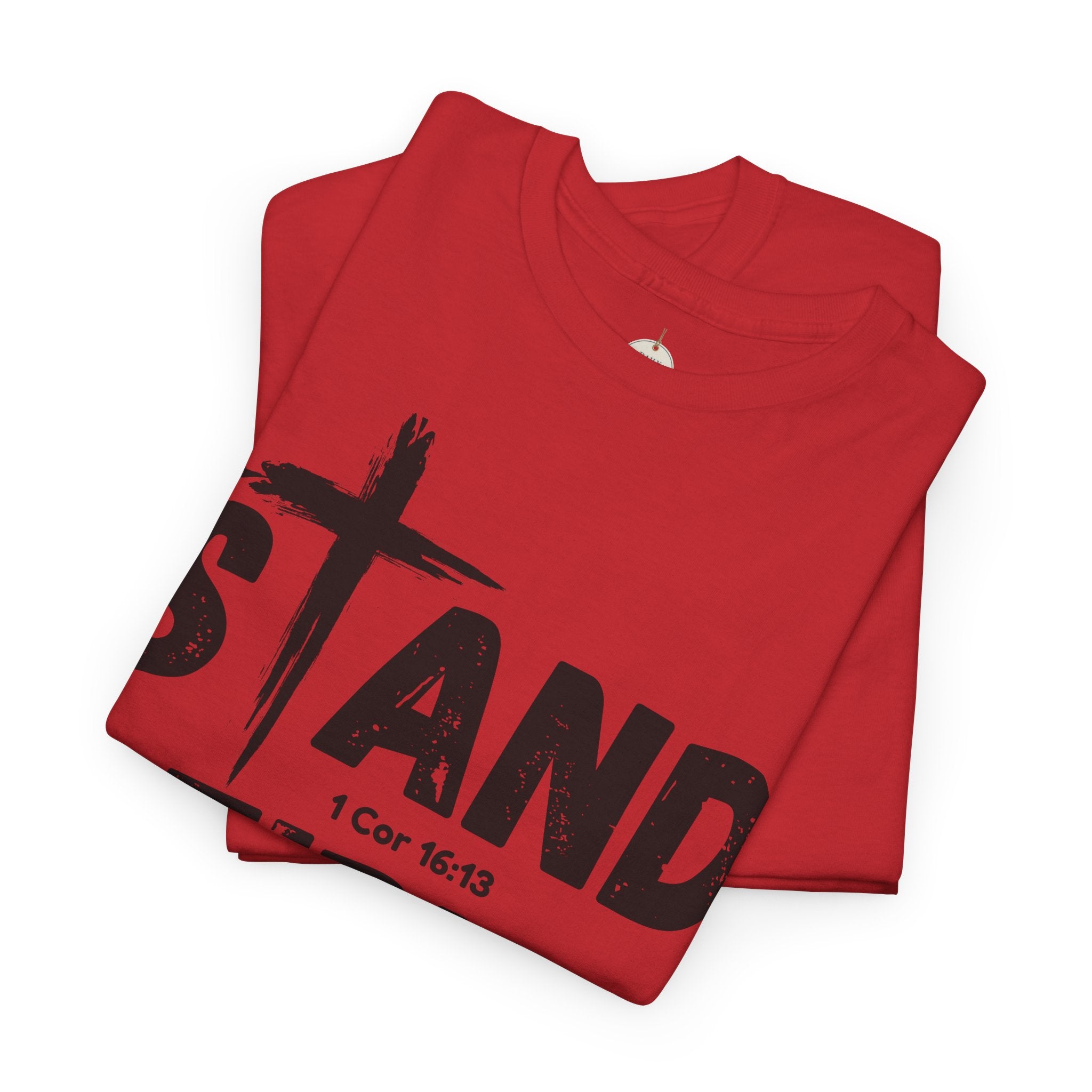 Stand Firm T-Shirt — Christian Faith Tee with Cross & 1 Cor 16:13 Inspirational Design