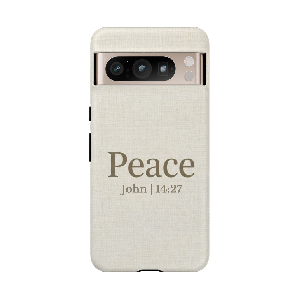 Peace (John 14:27) Phone Case — Minimalist Christian Scripture iPhone & Android Cover