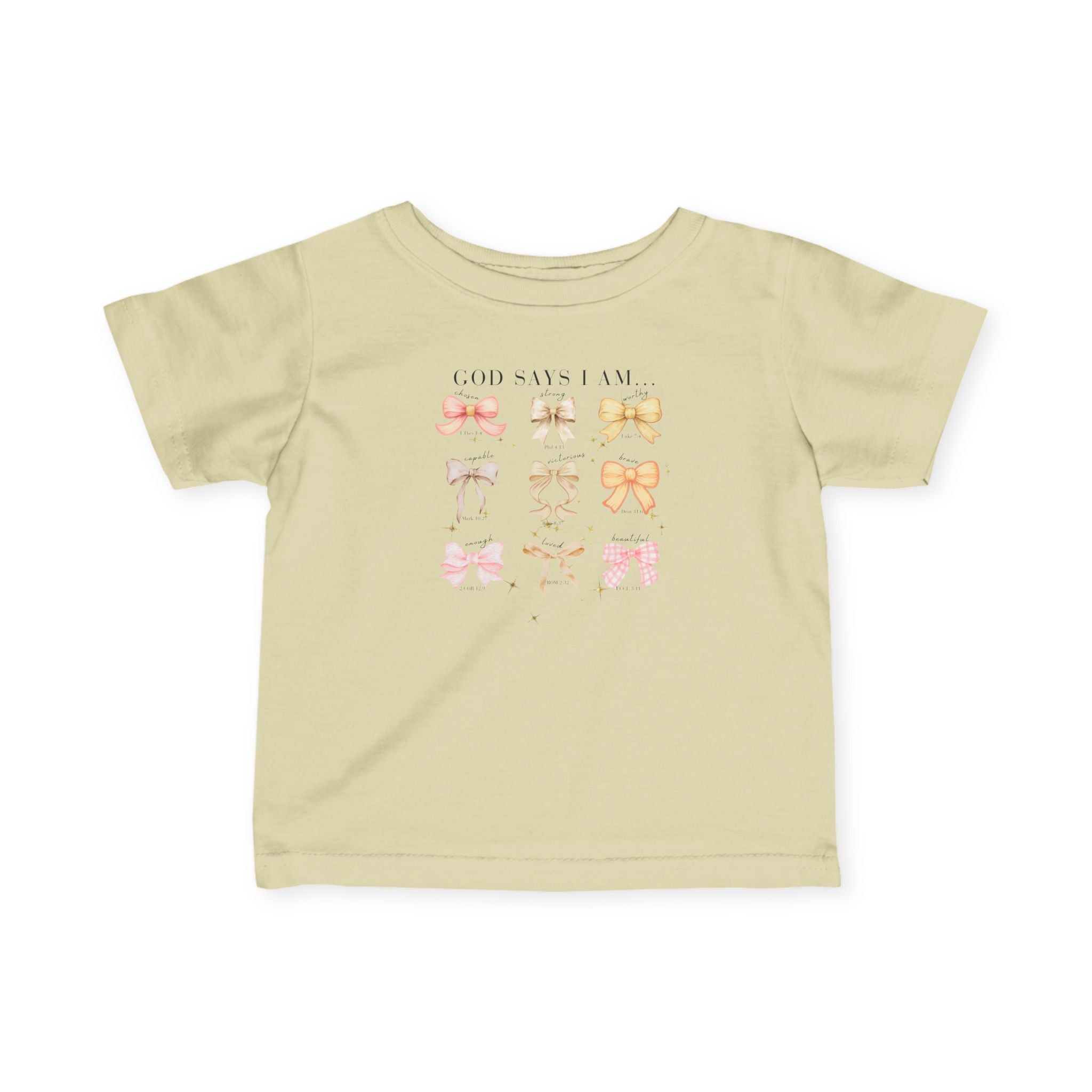 Infant Tee — Pastel Bows Baby Shirt God Say I Am...