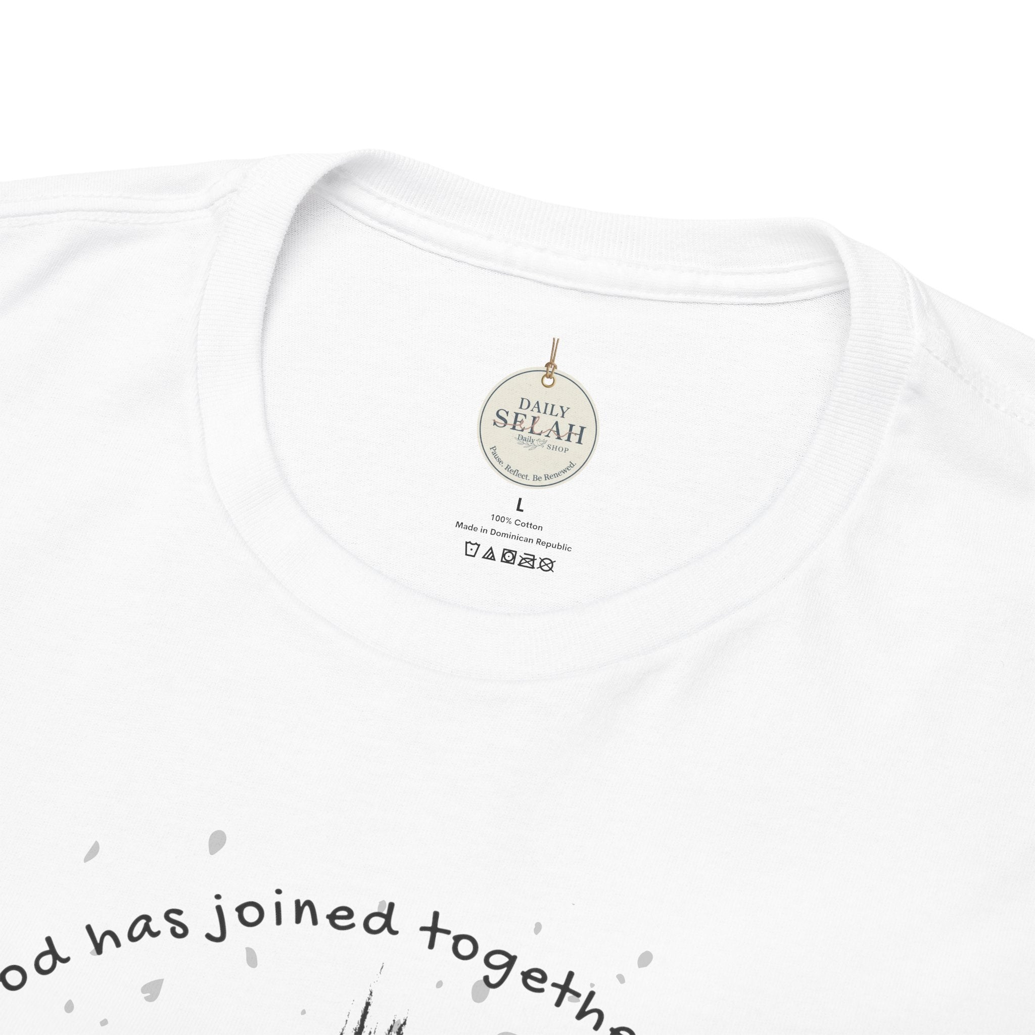 Groom Cross Tee — Christian Wedding Groom T-Shirt (Scripture Verse Design) - Christian - Matthew 19:6