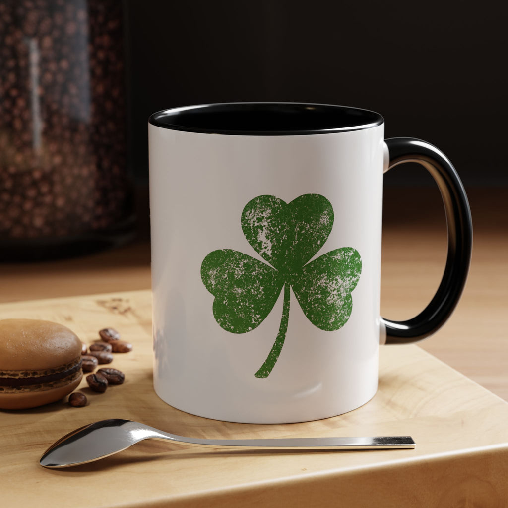 St. Patrick's Day Shamrock Accent Coffee Mug – Lucky Irish Green 11/15oz