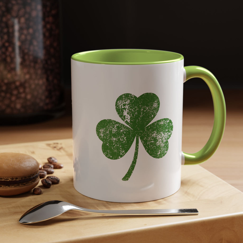 St. Patrick's Day Shamrock Accent Coffee Mug – Lucky Irish Green 11/15oz