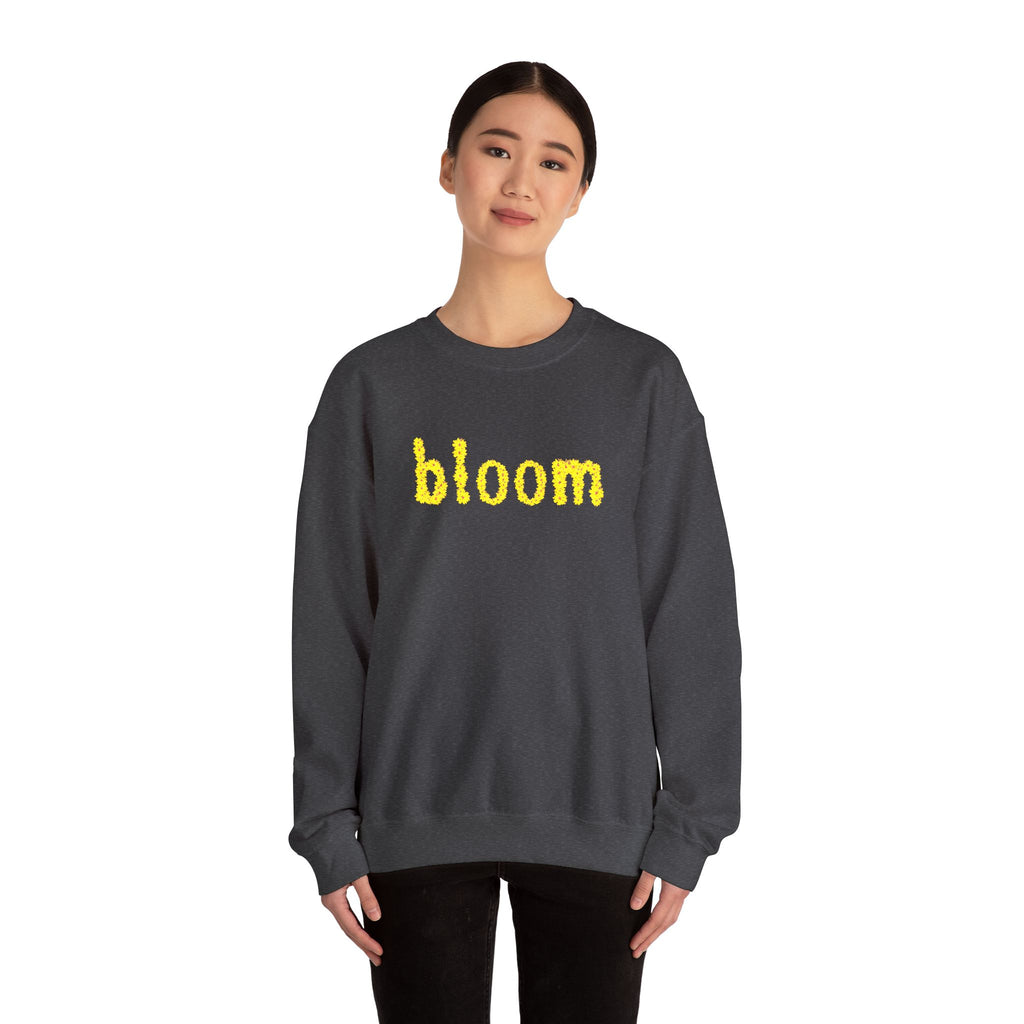 Embroidered Bloom Floral Crewneck Sweatshirt — Yellow Daisy “bloom” Design