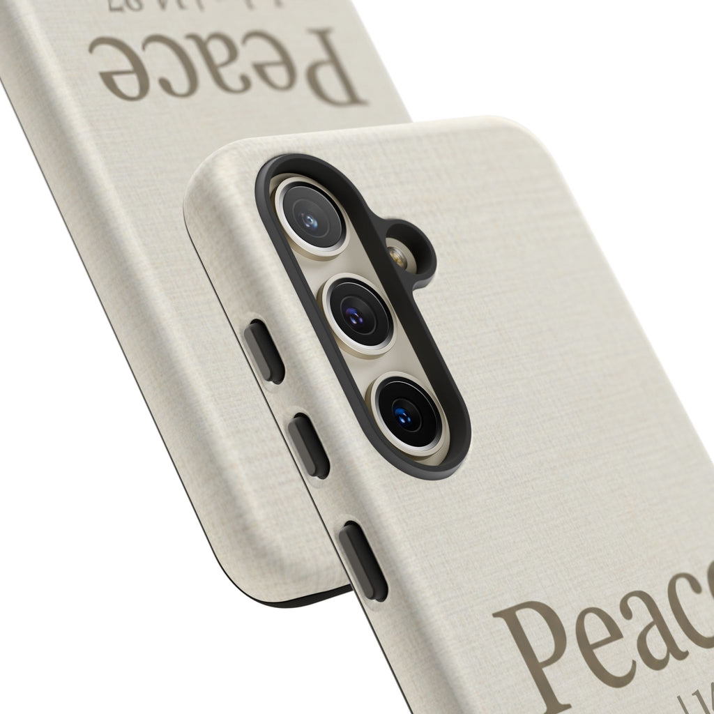 Peace (John 14:27) Phone Case — Minimalist Christian Scripture iPhone & Android Cover
