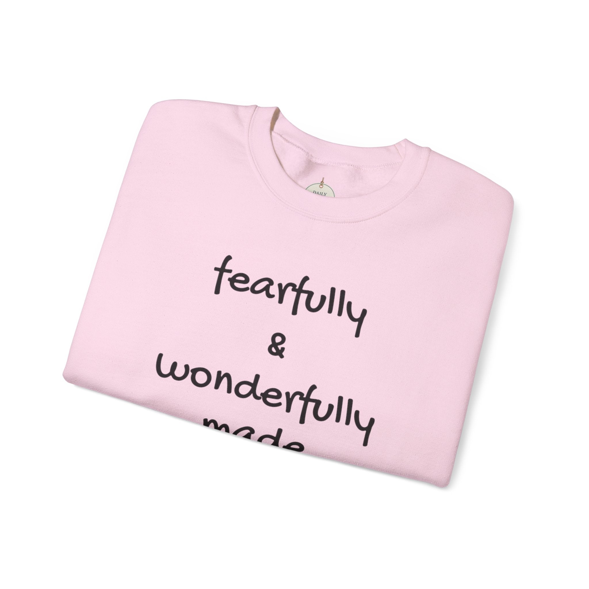 Faith-Based Crewneck Sweatshirt — "Fearfully & Wonderfully Made" Inspirational Pullover