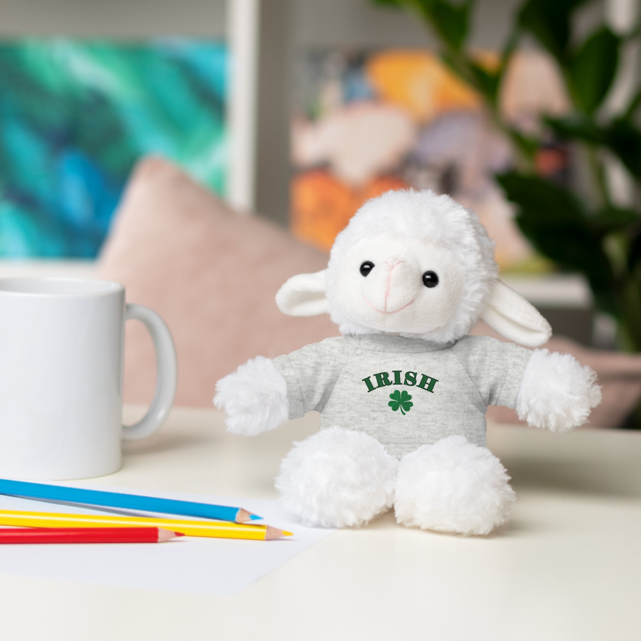 Irish Clover Teddy Bear with 'IRISH' Tee — St. Patrick's Day Plush Gift