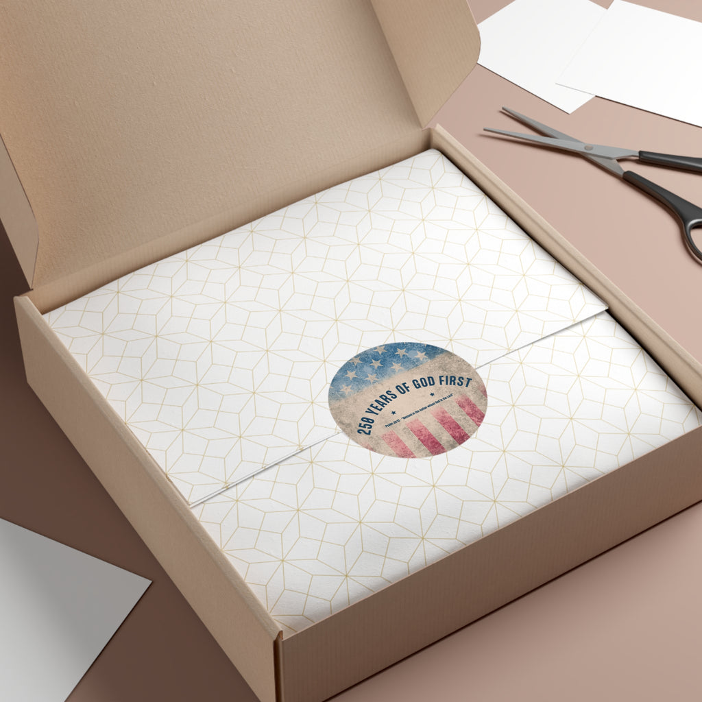 250 Years of God First Sticker, USA 250th Birthday, America Semiquincentennial 2026, Psalm 33:12, Patriotic Christian Sticker