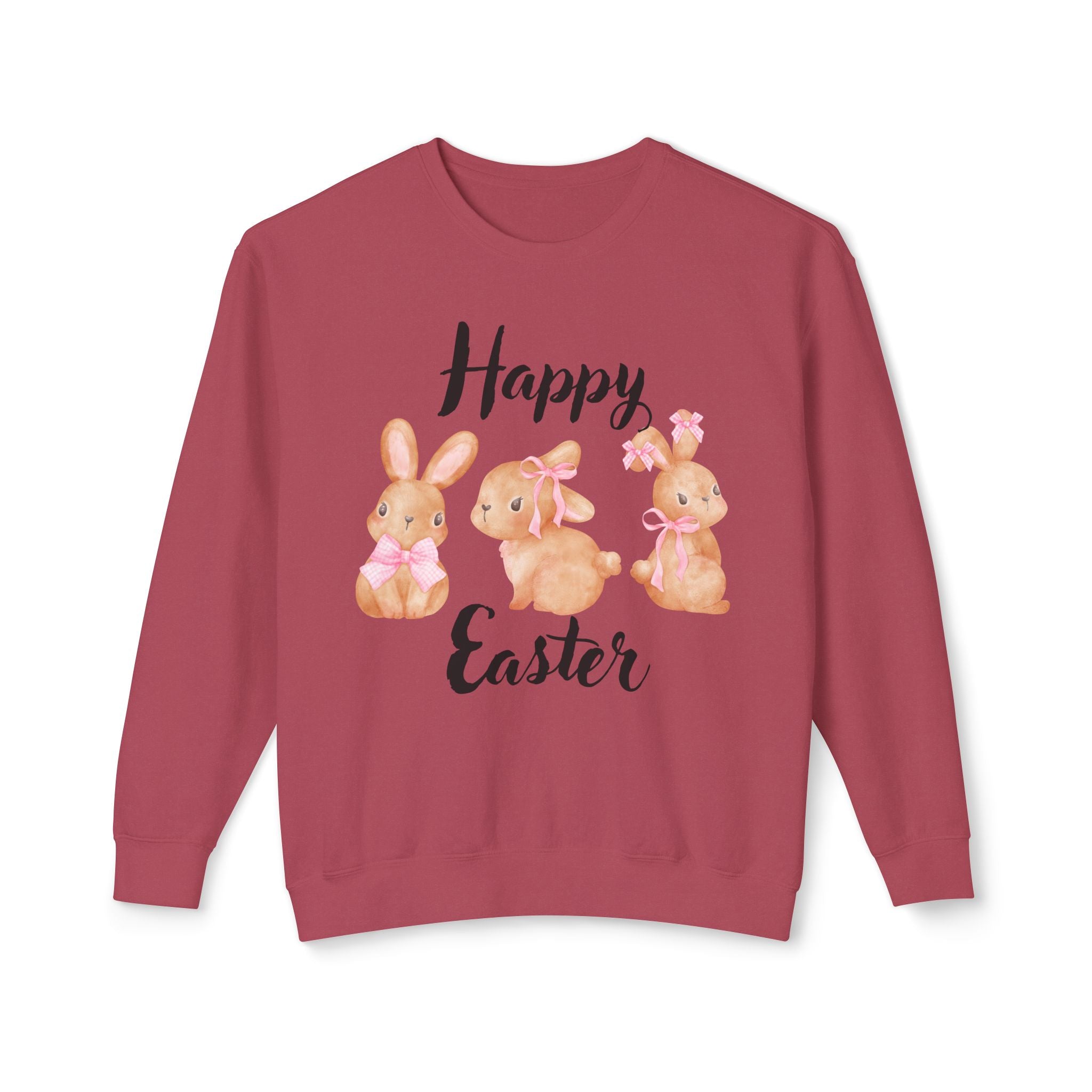 Comfort Colors - Easter Bunny Crewneck Sweatshirt – "Happy Easter" Pastel Bunny Design