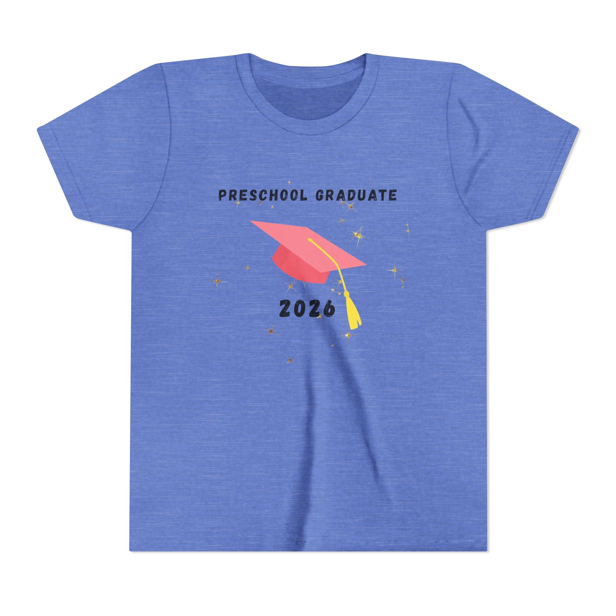 Preschool Graduate 2026 Youth Tee — Pink Graduation Cap Kids Shirt