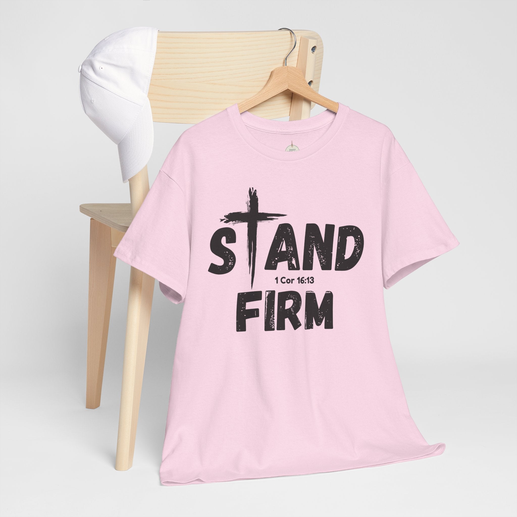 Stand Firm T-Shirt — Christian Faith Tee with Cross & 1 Cor 16:13 Inspirational Design