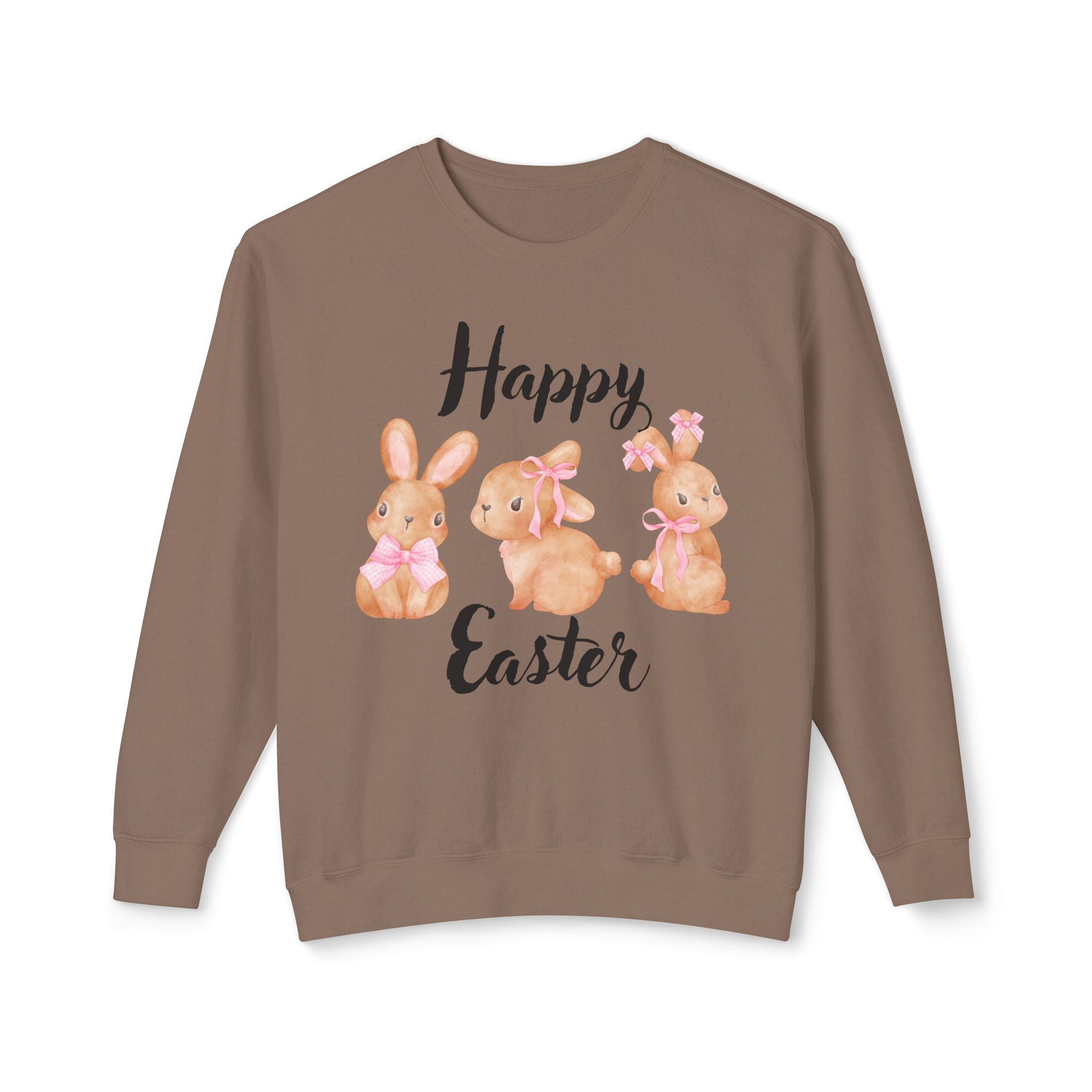Comfort Colors - Easter Bunny Crewneck Sweatshirt – "Happy Easter" Pastel Bunny Design