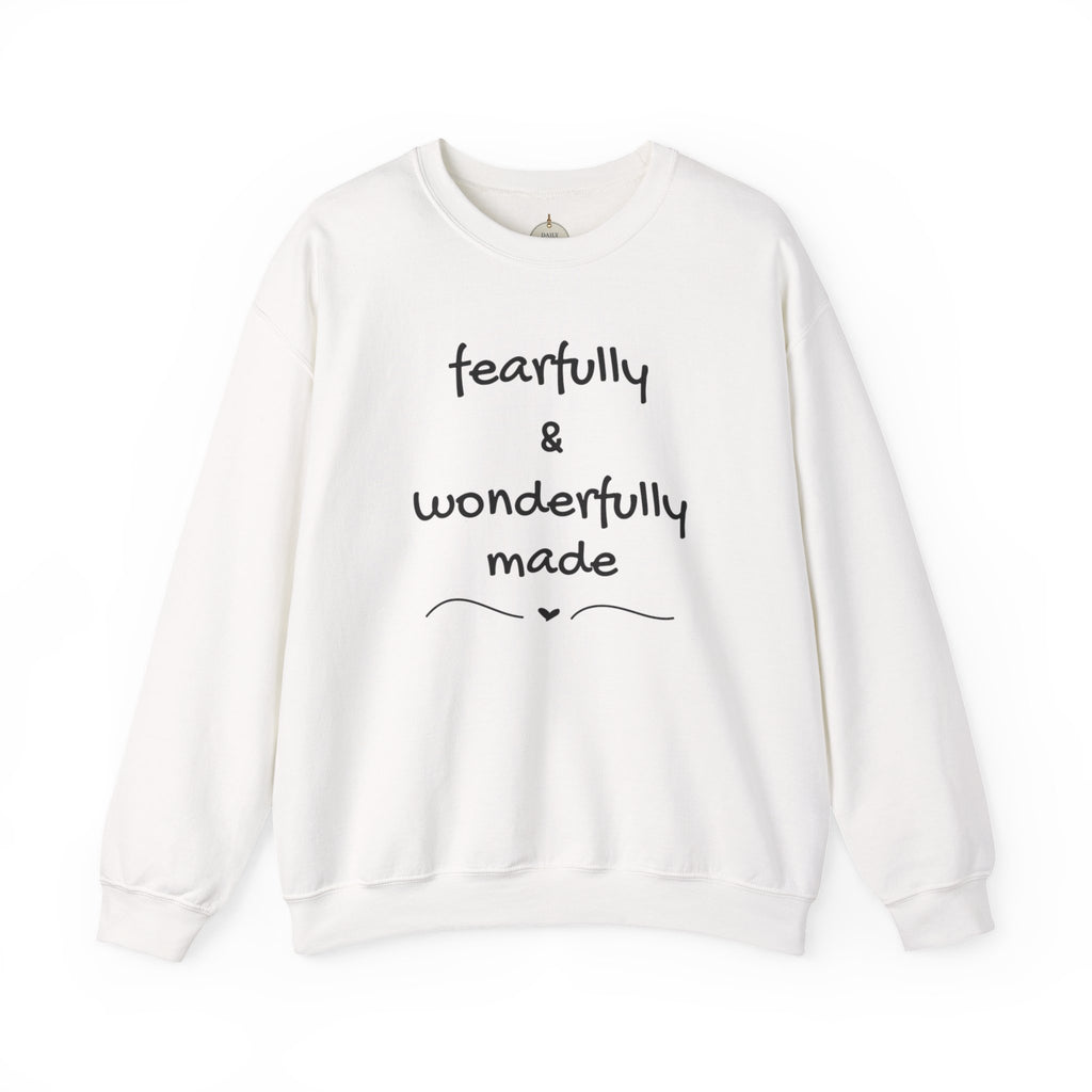 Faith-Based Crewneck Sweatshirt — "Fearfully & Wonderfully Made" Inspirational Pullover
