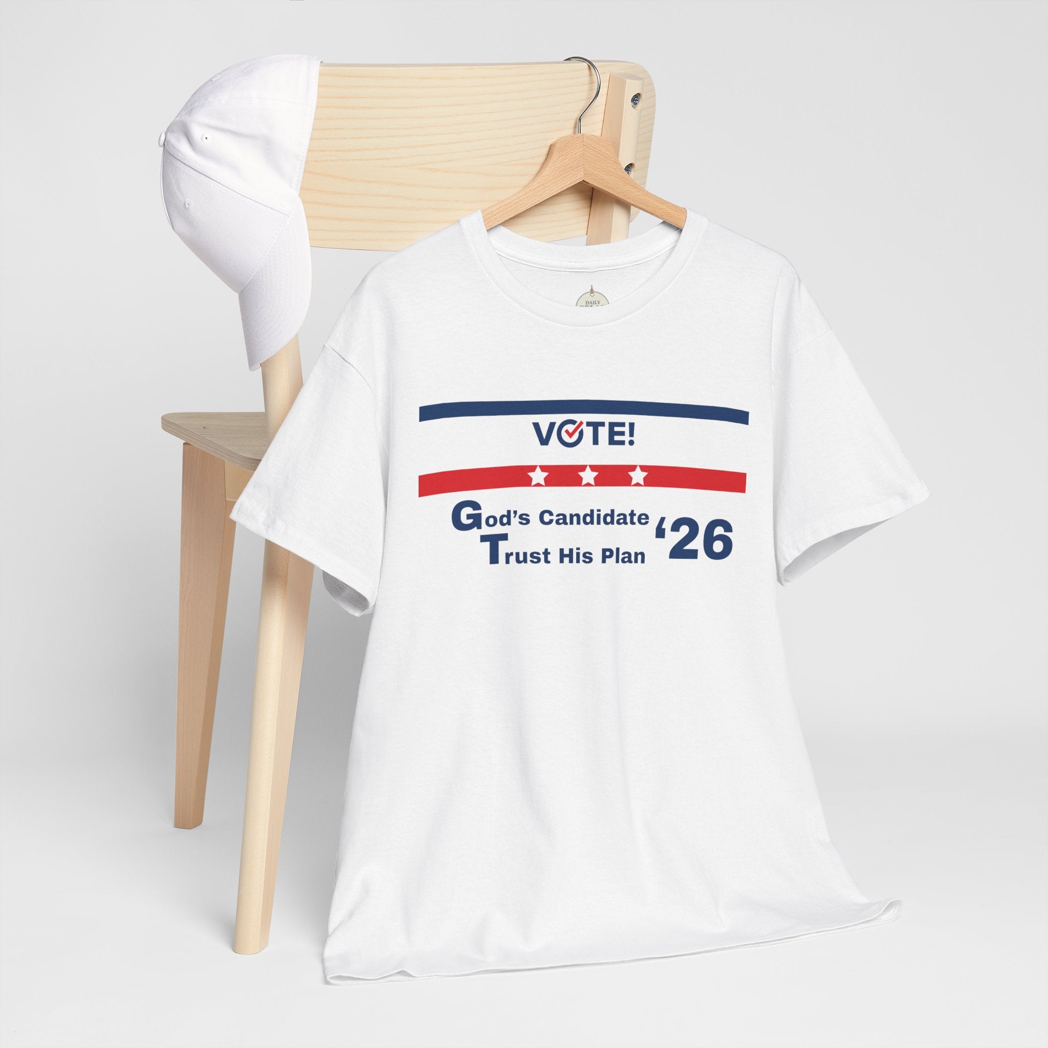 Political Vote '26 T‑Shirt — "God's Candidate Trust His Plan" Patriotic Tee