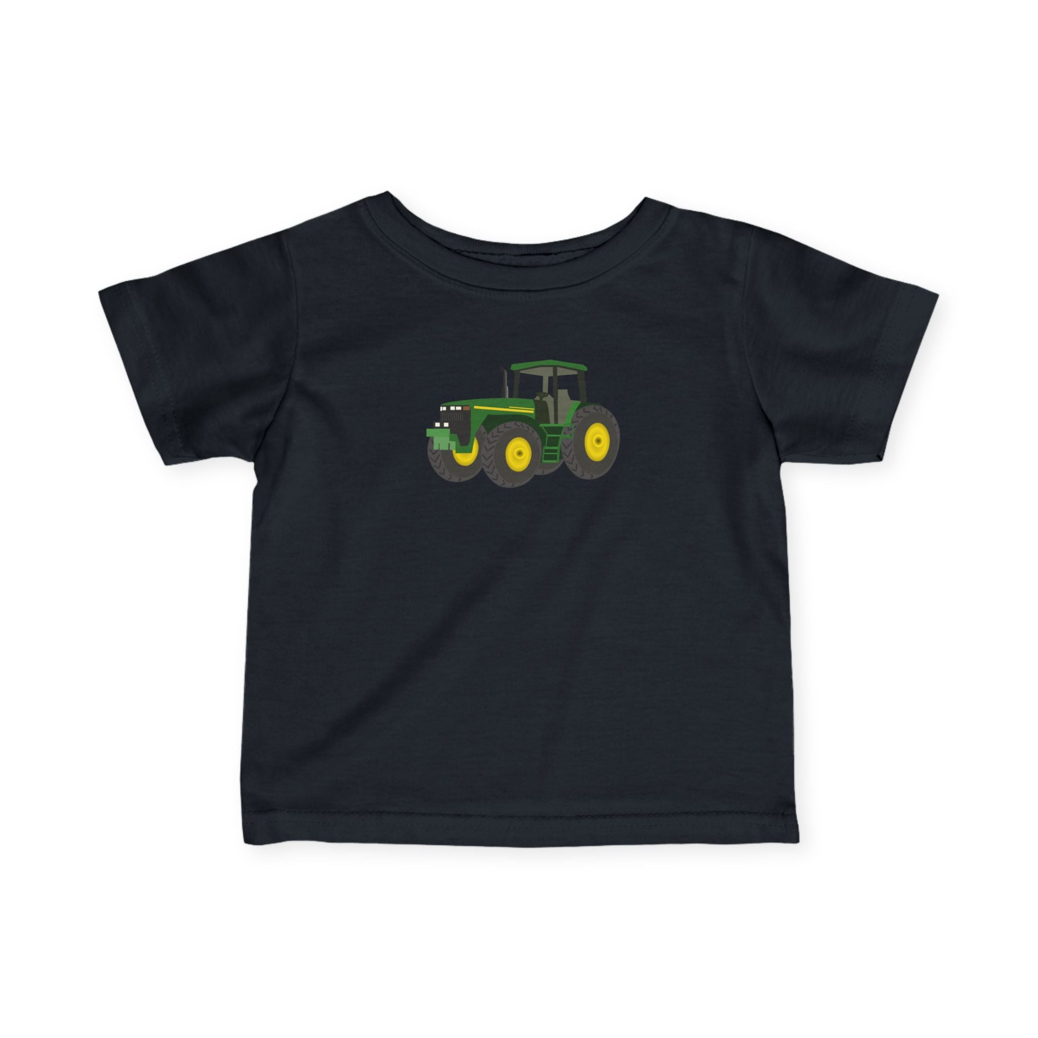 Infant Tee — Cute Green Farm Tractor Graphic Baby Shirt