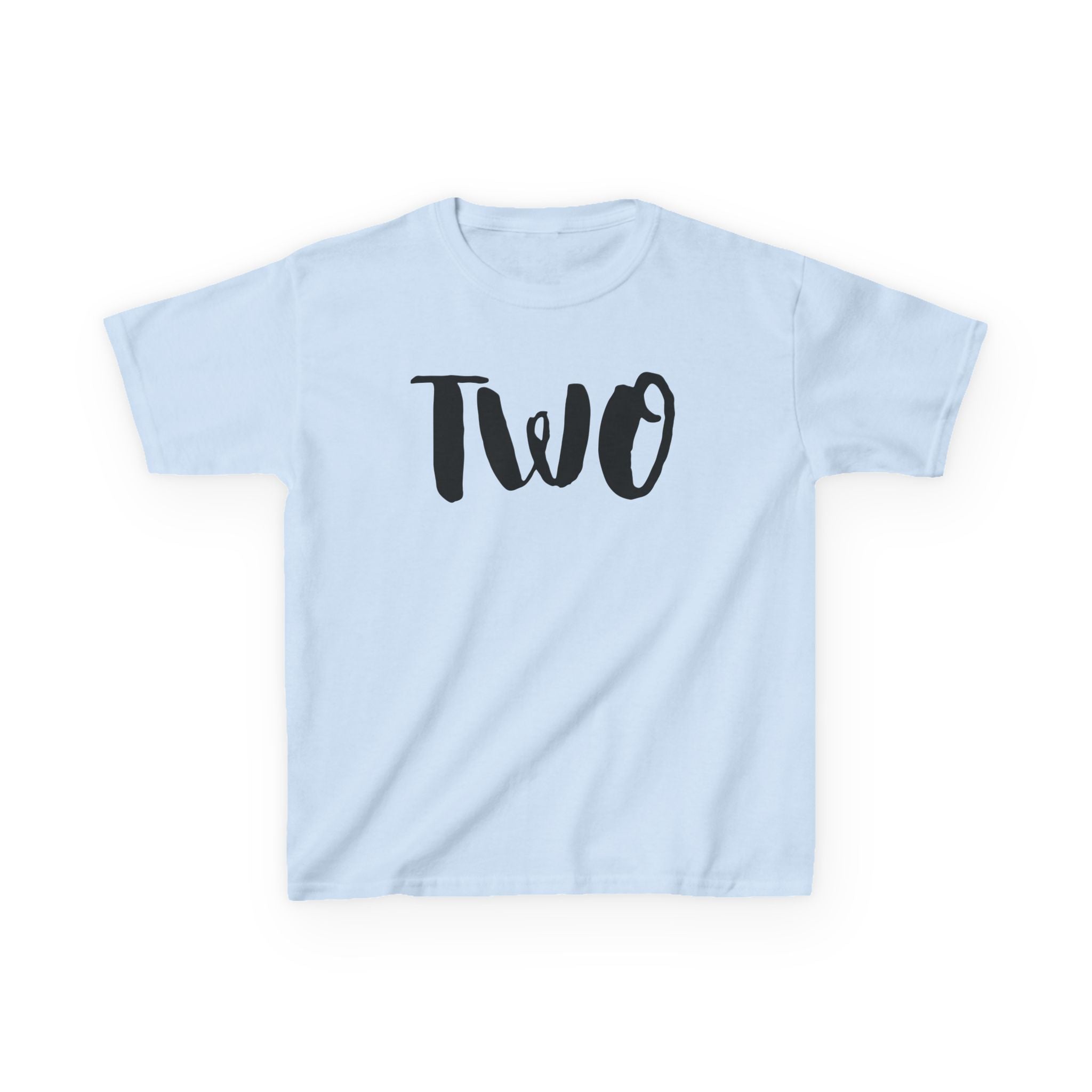 'Two' Kids T‑Shirt – Birthday Toddler Number Shirt for 2-Year-Olds