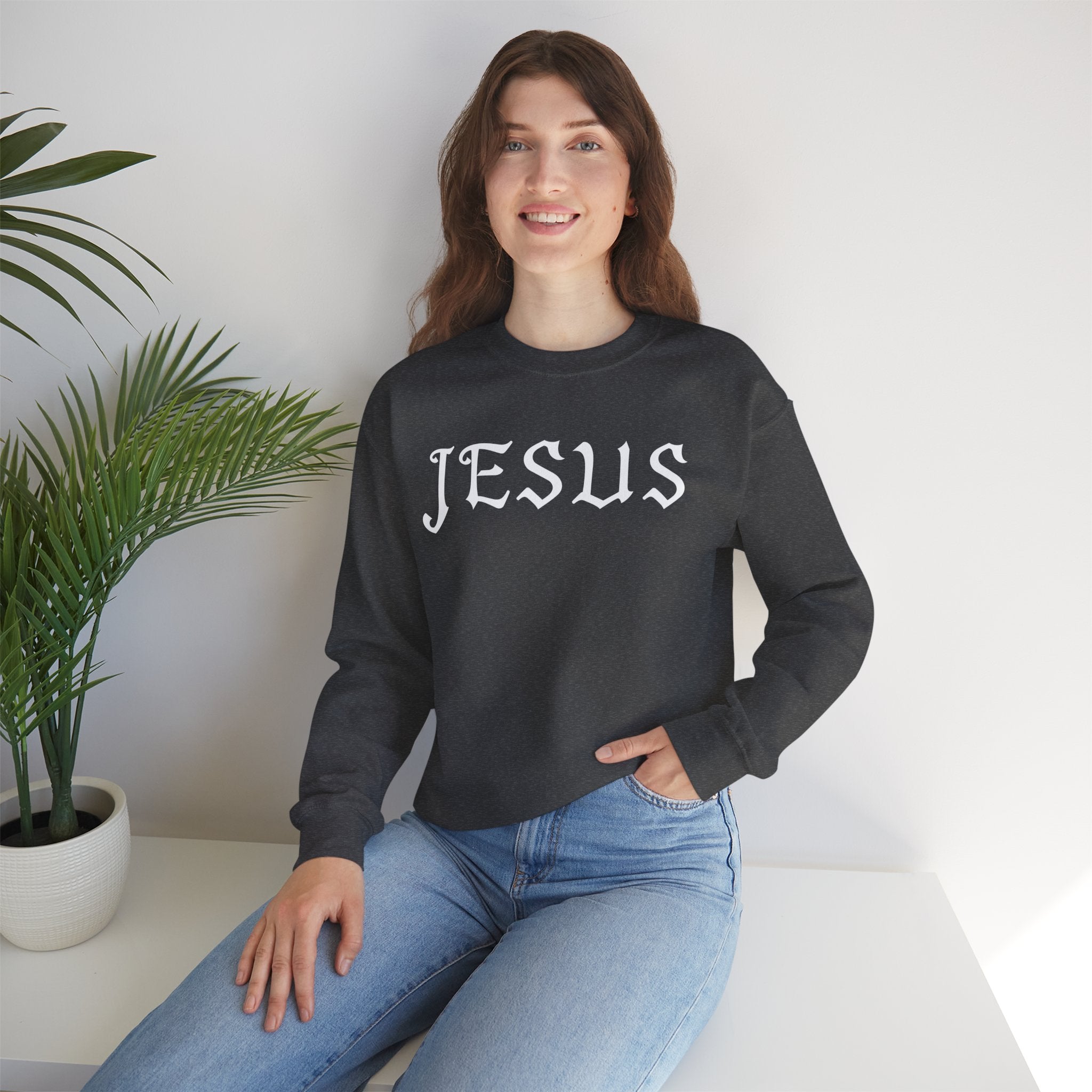 Jesus Crewneck Sweatshirt — Minimal Christian Faith Pullover