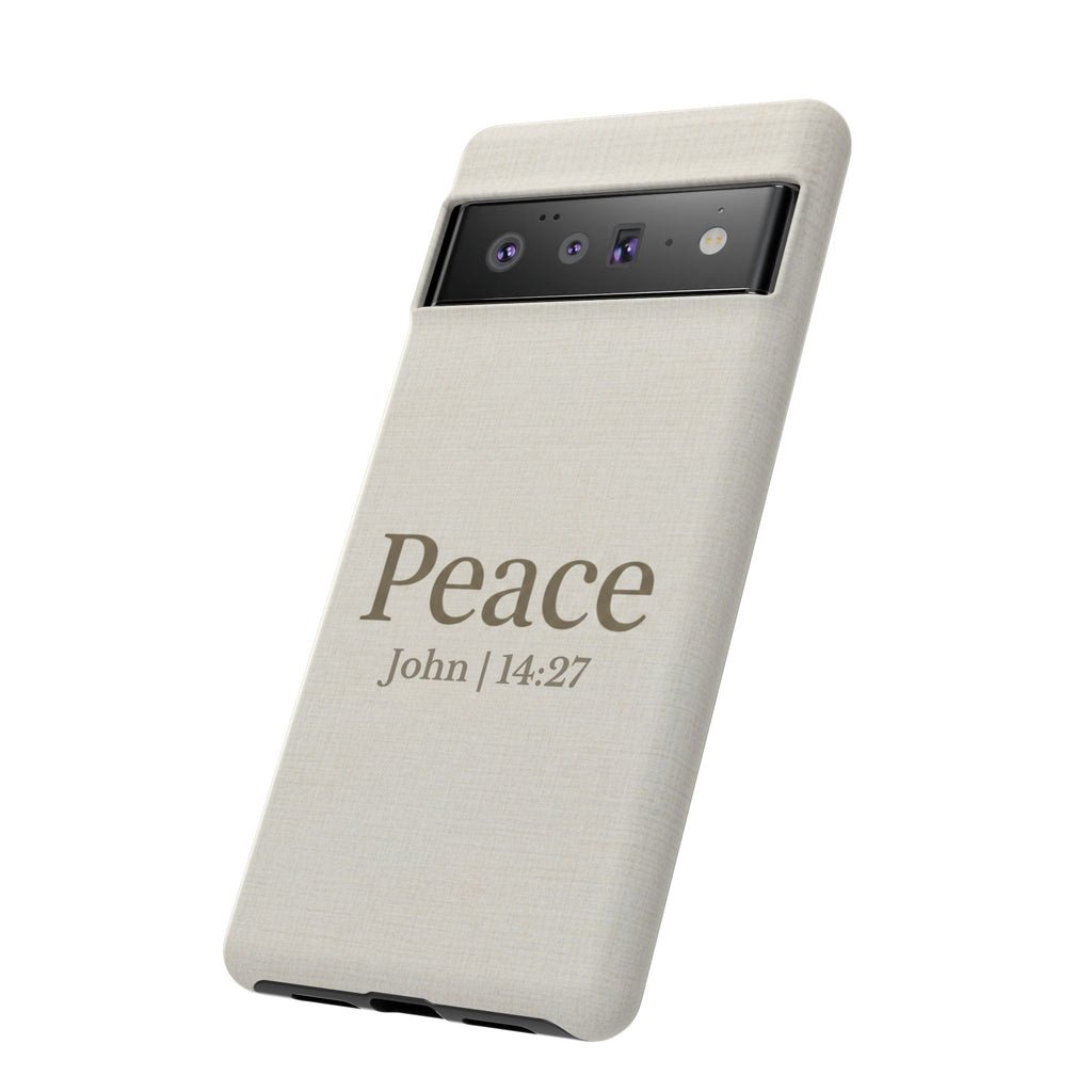 Peace (John 14:27) Phone Case — Minimalist Christian Scripture iPhone & Android Cover