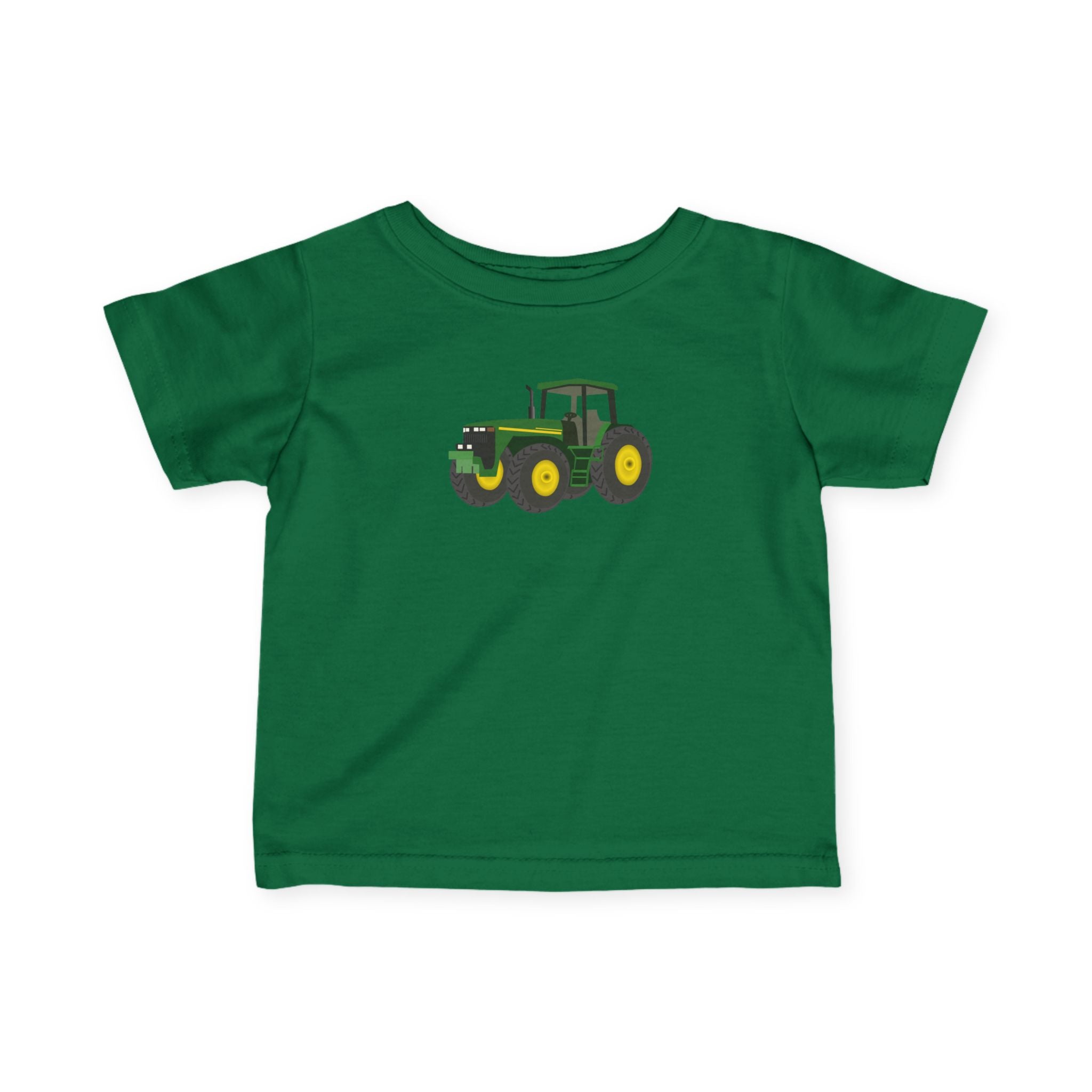 Infant Tee — Cute Green Farm Tractor Graphic Baby Shirt