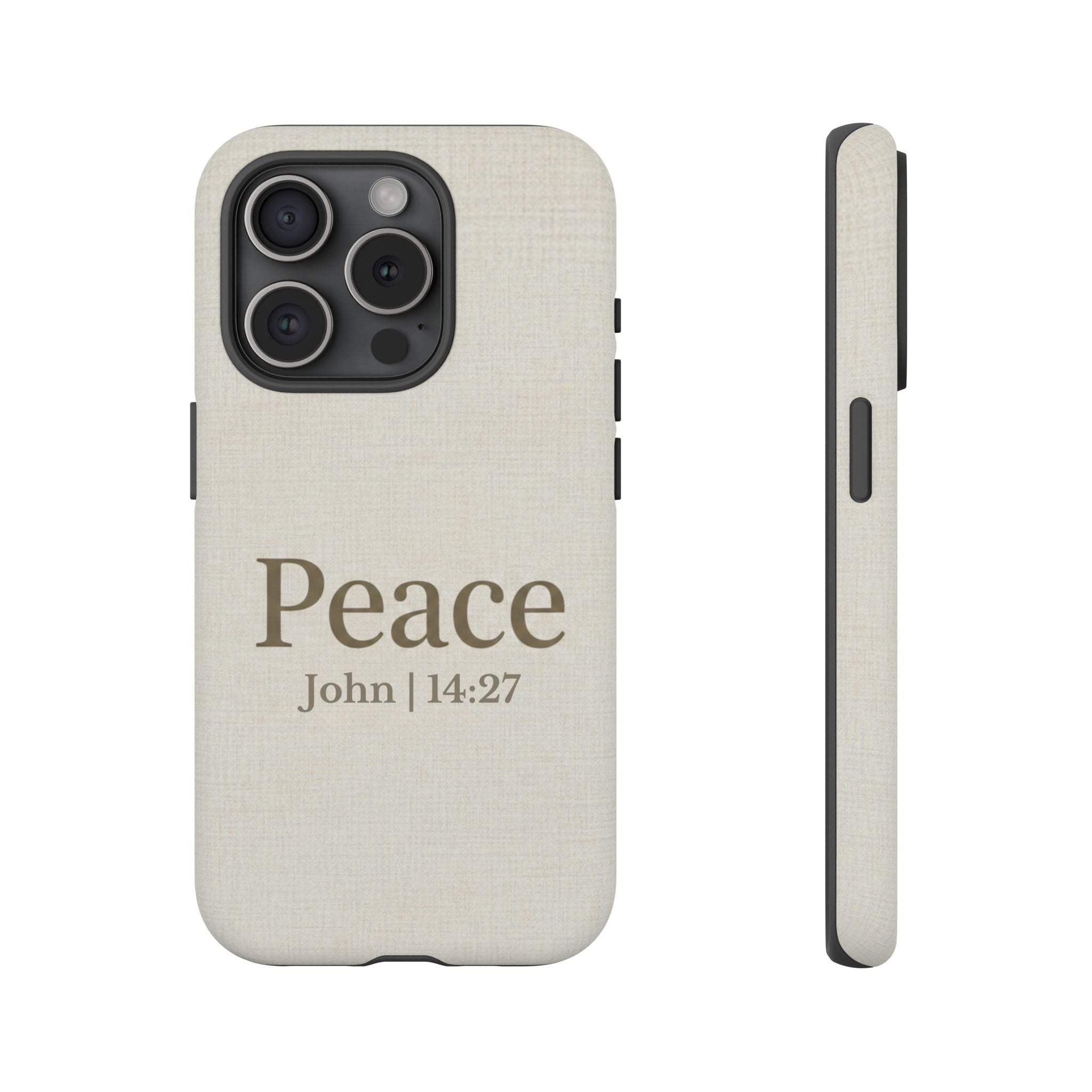 Peace (John 14:27) Phone Case — Minimalist Christian Scripture iPhone & Android Cover
