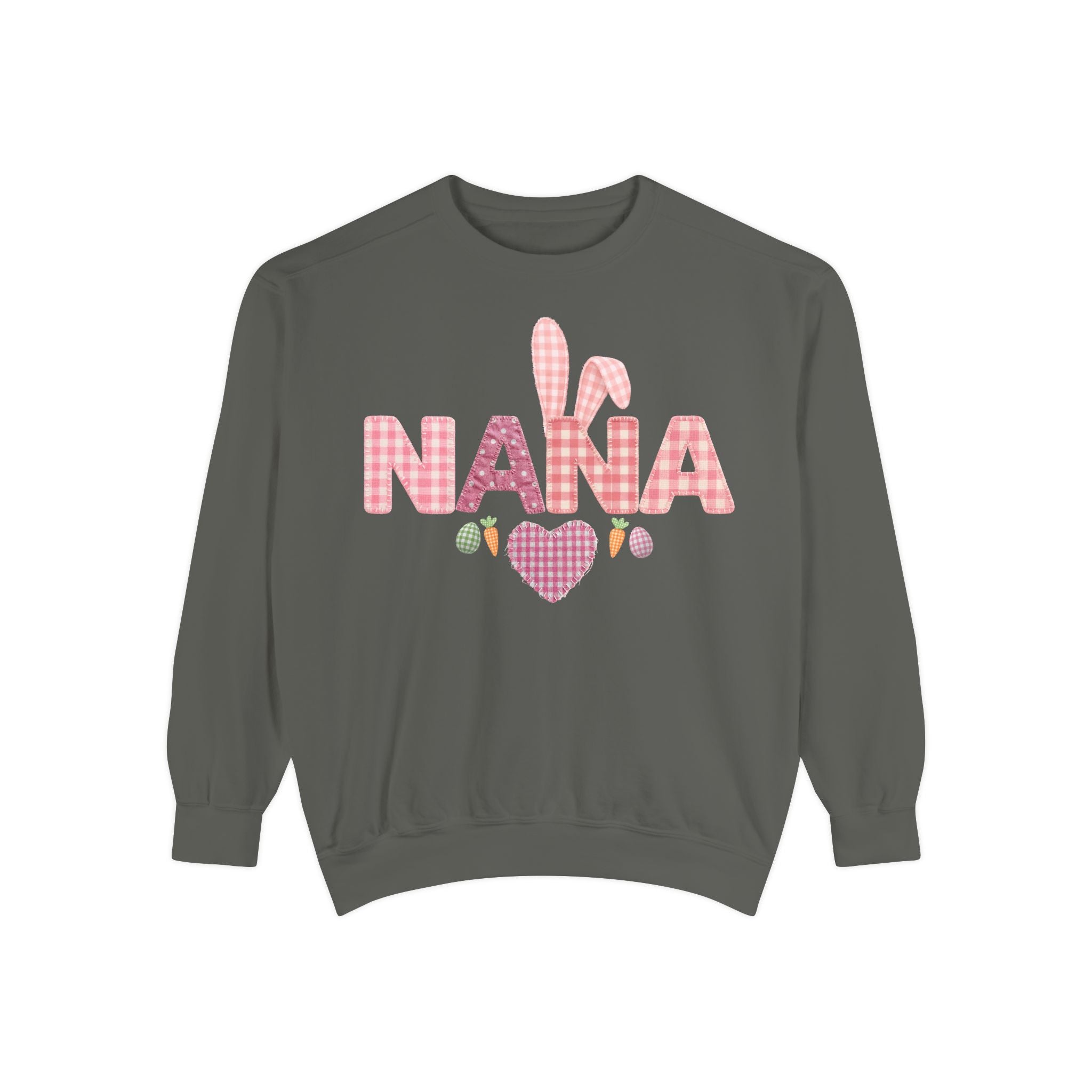 Nana Bunny Heart Sweatshirt — Cute Pink Easter Grandma (Nana) Pullover